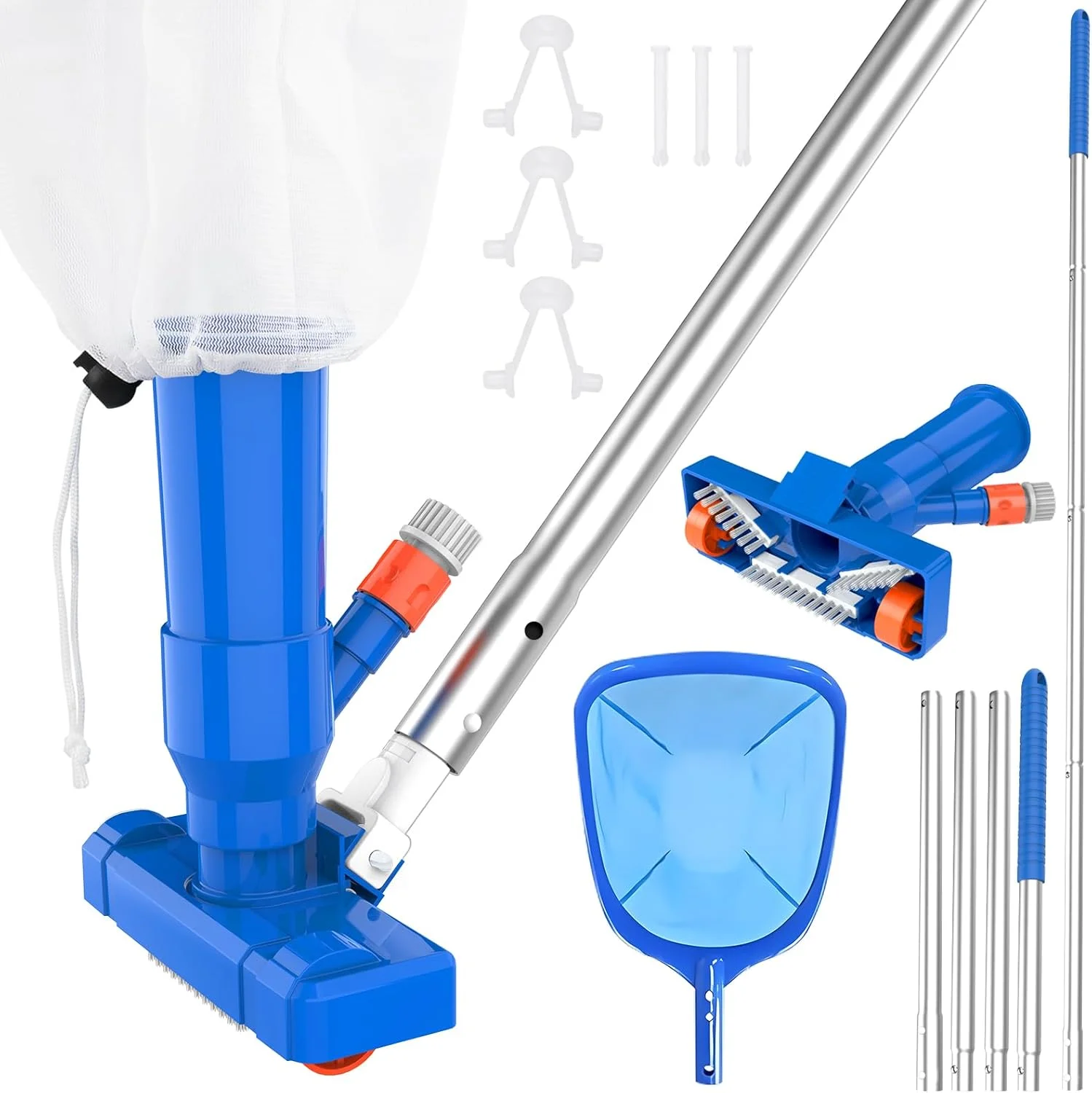 کیت جاروبرقی استخری قابل حمل با میله های 4 قسمتی 68 اینچی ارتقا یافته 2025 به همراه تور اسکیمر استخر، طراحی منحصربفرد قفل، جاروبرقی جت دستی برای استخرهای روی زمین، حوض، فواره کیت جاروبرقی استخری قابل حمل با میله های 4 قسمتی 68 اینچی ارتقا یافته 2025 به همراه تور اسکیمر استخر، طراحی منحصربفرد قفل، جاروبرقی جت دستی برای استخرهای روی زمین، حوض، فواره