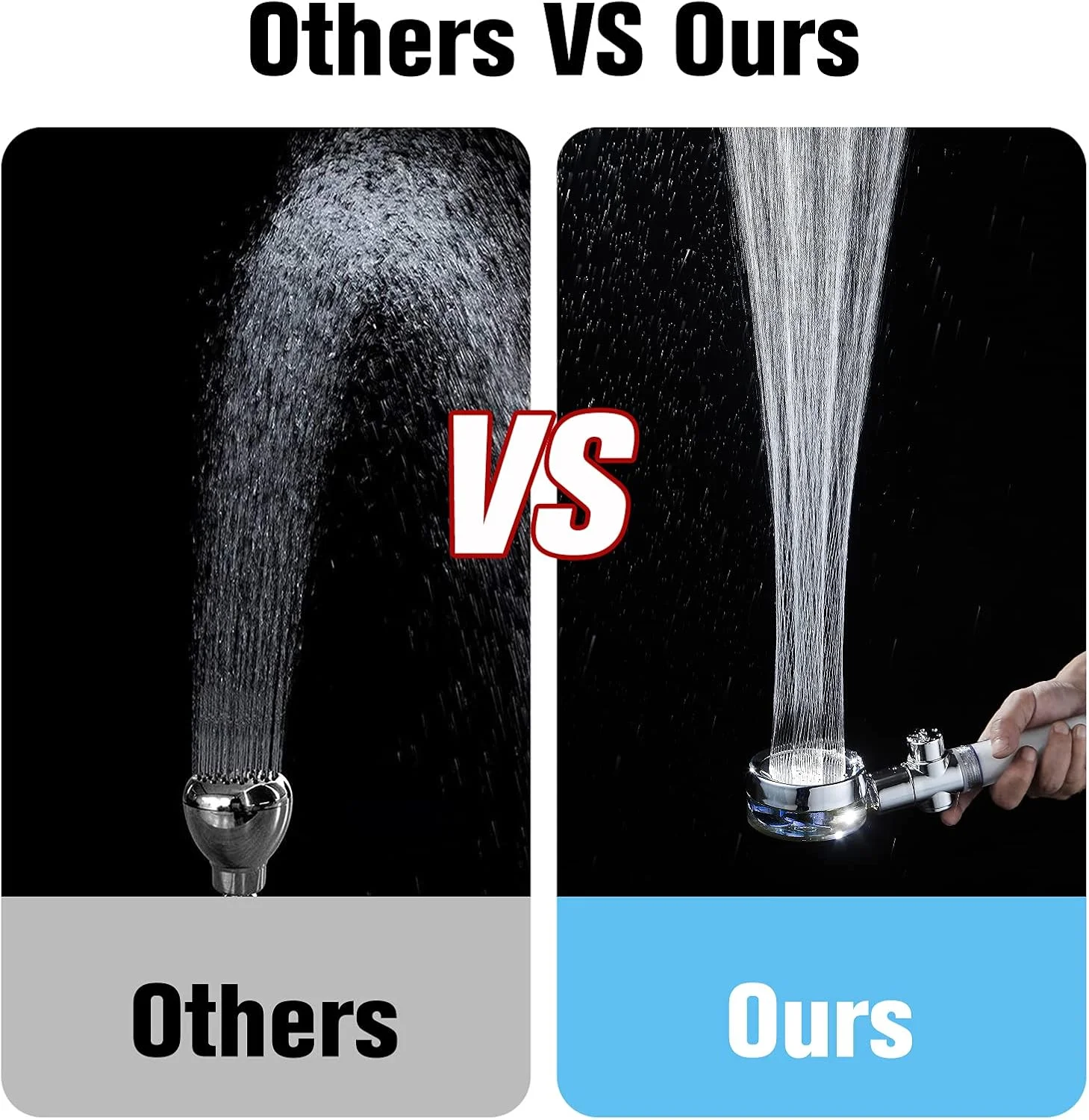 سردوش حمام پرفشار صرفه جویی در آب - سردوش های فن پرفشار با فیلتر و دکمه توقف - نصب آسان سردوش دستی اسپا با چرخش 360 درجه