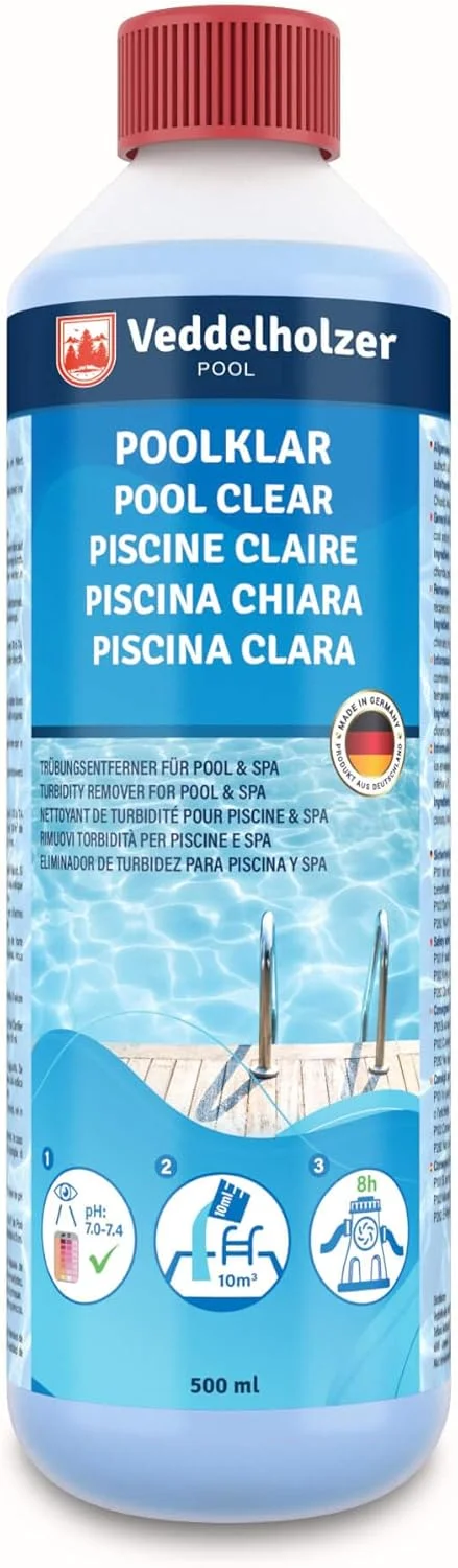 شفاف کننده آب استخر ودلهولزر 0.5 لیتری، شفاف کننده کریستالی برای استخر شنا، جکوزی و استخر کودکان، مناسب برای انواع فیلترها و سیستم ها شفاف کننده آب استخر ودلهولزر 0.5 لیتری، شفاف کننده کریستالی برای استخر شنا، جکوزی و استخر کودکان، مناسب برای انواع فیلترها و سیستم ها