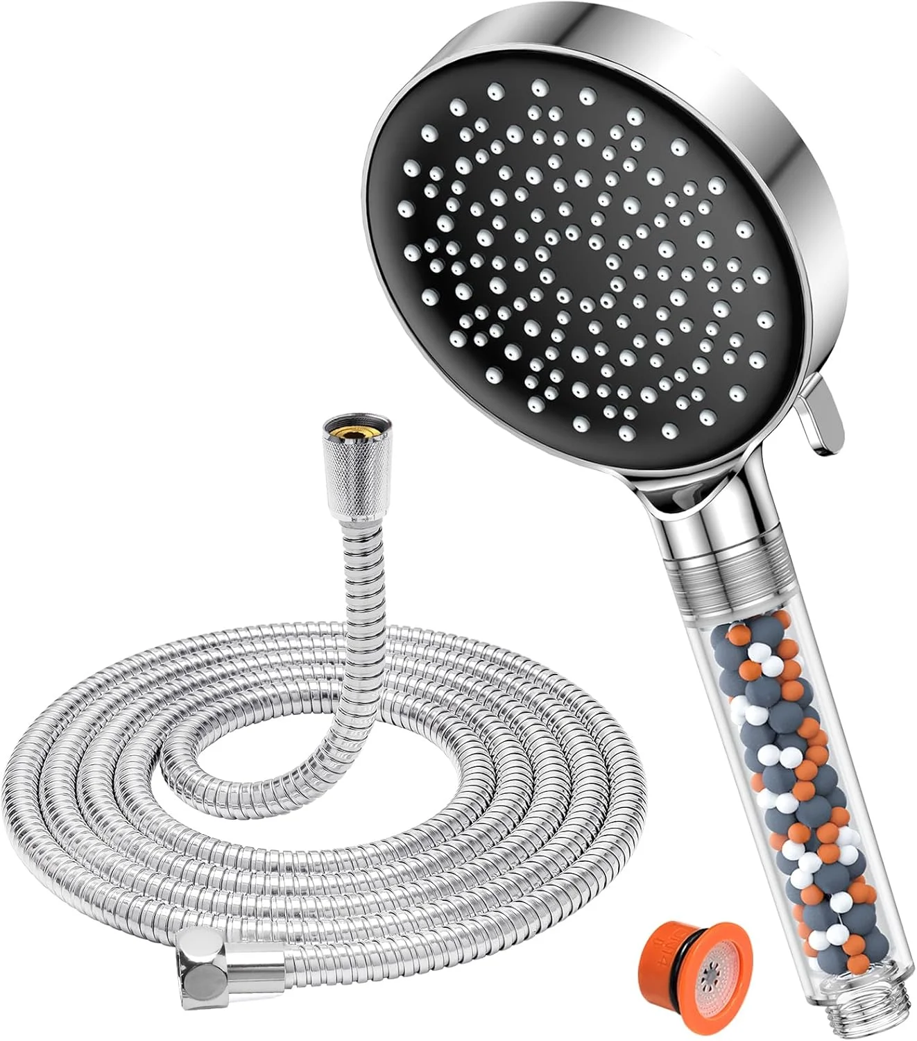 سردوش و شلنگ دوش YEAUPE با فیلتر - سردوش فشار قوی با شلنگ 1.5 متری، سردوش های جریان قوی برای آب سخت با فشار کم، شلنگ و سر دوش فیلتر، سردوش صرفه جویی در آب، 6 حالت