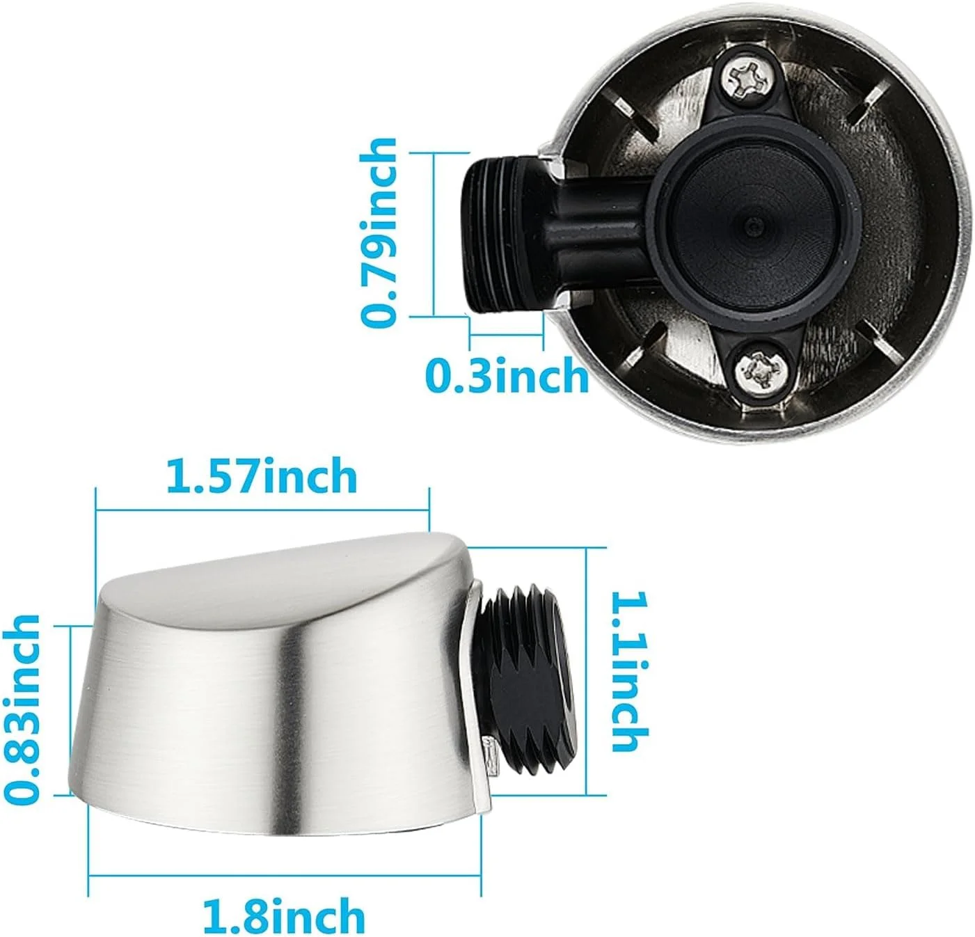 اتصال دیواری دوش دستی گرد مدل A725NL، سازگار با Moen، اتصال با IPS استاندارد 1/2 اینچ. نیکل پولیش شده