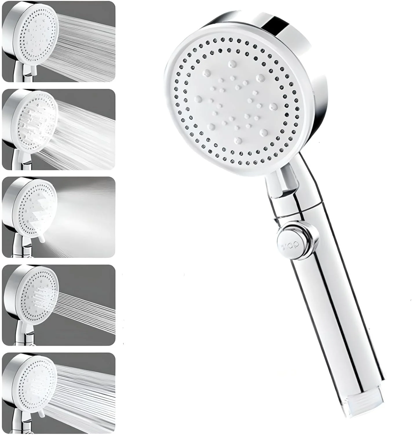 سردوش دستی پرفشار یلاژوی - سردوش صرفه جویی در آب، 5 حالت پاشش، رابط جهانی G1/2 برای خانه، اسپا، هتل و باشگاه