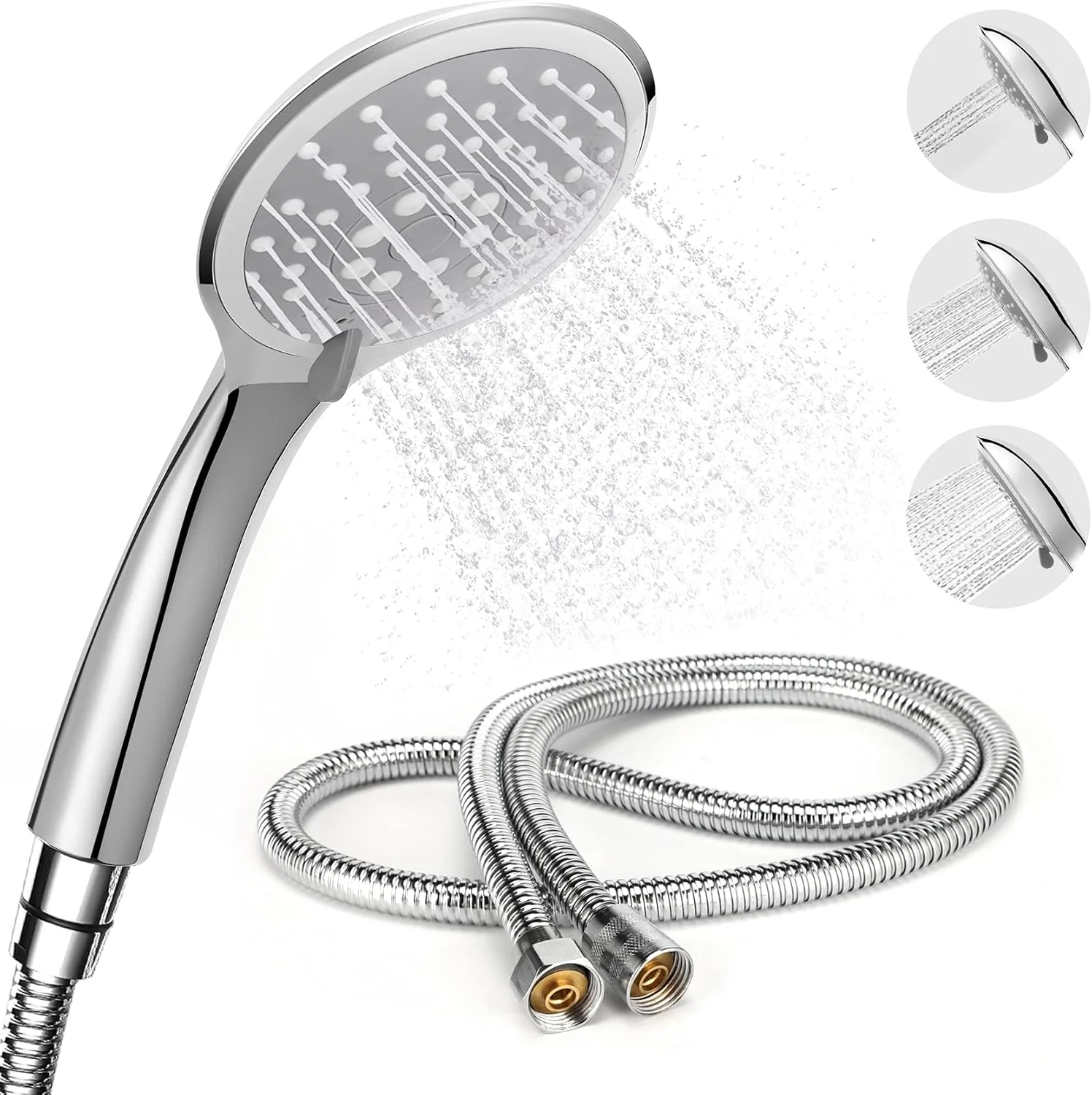 ست دوش دستی یومینز، دوش دستی فشار قوی، ست دوش دستی با جریان بالا به همراه شلنگ استیل 59 اینچی، روکش کروم ست دوش دستی یومینز، دوش دستی فشار قوی، ست دوش دستی با جریان بالا به همراه شلنگ استیل 59 اینچی، روکش کروم