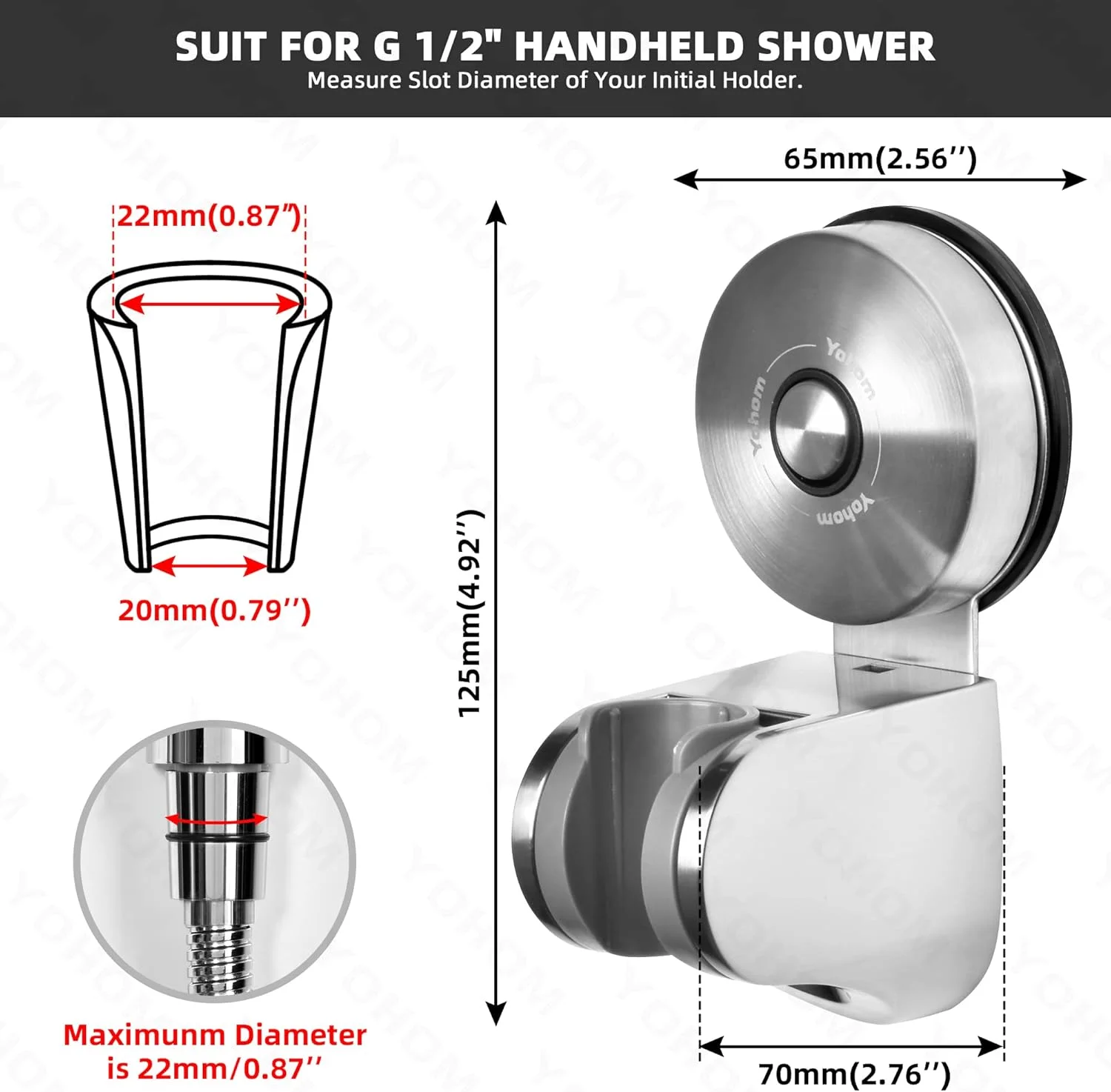 نگهدارنده سردوش یوهوم، پایه سردوش دستی با مکنده، نگهدارنده قابل تنظیم اسپری بیده، نگهدارنده دیواری میله سردوش برای کودک، استیل ضد زنگ برس خورده نگهدارنده سردوش یوهوم، پایه سردوش دستی با مکنده، نگهدارنده قابل تنظیم اسپری بیده، نگهدارنده دیواری میله سردوش برای کودک، استیل ضد زنگ برس خورده