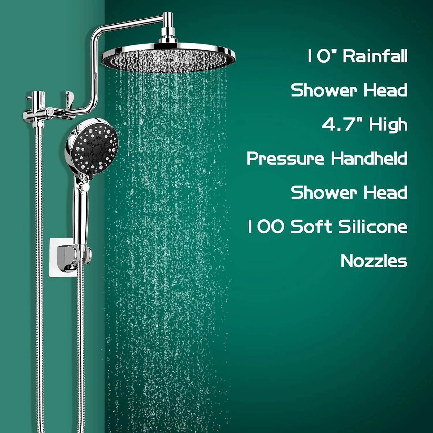 سردوش حمام ZEROFEEL به همراه اسپری دستی، سردوش بارانی فیلتردار 10 اینچی با فشار قوی، سردوش بارانی مربعی با بازوی 12 اینچی و شلنگ 71 اینچی، 11 حالت، قابل تنظیم زاویه سردوش حمام ZEROFEEL به همراه اسپری دستی، سردوش بارانی فیلتردار 10 اینچی با فشار قوی، سردوش بارانی مربعی با بازوی 12 اینچی و شلنگ 71 اینچی، 11 حالت، قابل تنظیم زاویه