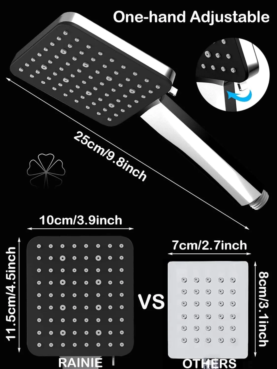 سردوش و شلنگ YQbest، سردوش های فشار قوی به همراه شلنگ 1.5 متری، صرفه جویی در آب، سردوش یونیورسال با 6 حالت اسپری و قدرت قابل تنظیم