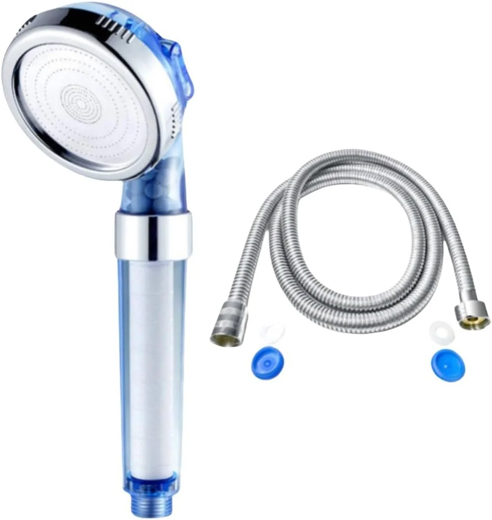 فیلتر دوش، سر دوش یونی فشار قوی، سر دوش بارانی دستی هیدرو، 3 حالت، فیلتر آب سخت، صرفه جویی در آب، تصفیه کننده آب، حذف کلر (فیلتر آبی آسمانی + شلنگ 1.5 سانتی متری) فیلتر دوش، سر دوش یونی فشار قوی، سر دوش بارانی دستی هیدرو، 3 حالت، فیلتر آب سخت، صرفه جویی در آب، تصفیه کننده آب، حذف کلر (فیلتر آبی آسمانی + شلنگ 1.5 سانتی متری)