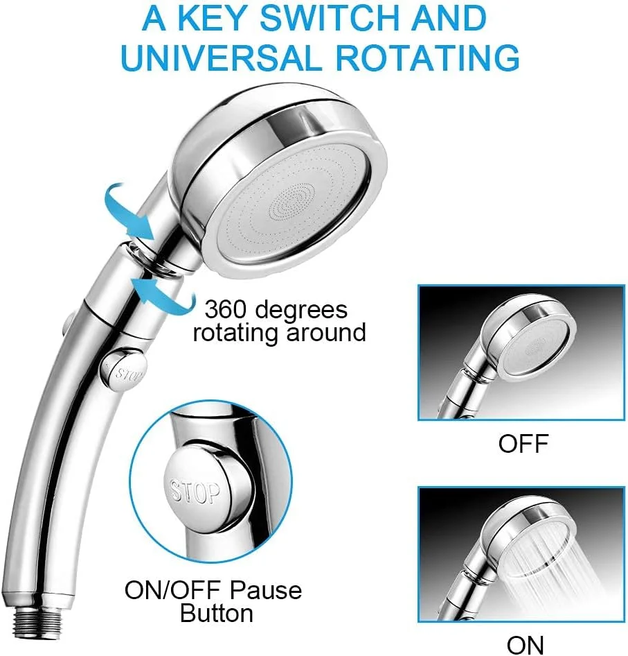 دوش دستی ZJCQA، سر دوش دستی جداشدنی با فشار بالا به همراه شلنگ استیل و نگهدارنده سر دوش، کیت دوش دستی قابل تنظیم دوش دستی ZJCQA، سر دوش دستی جداشدنی با فشار بالا به همراه شلنگ استیل و نگهدارنده سر دوش، کیت دوش دستی قابل تنظیم