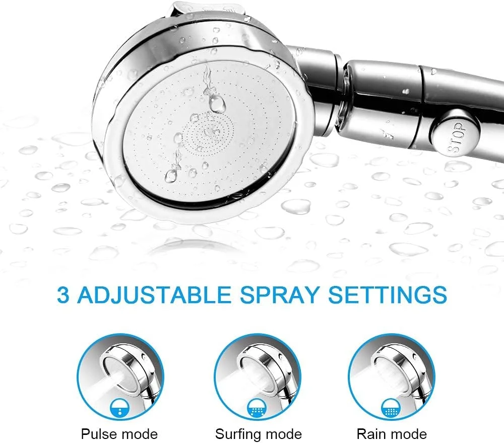 دوش دستی ZJCQA، سر دوش دستی جداشدنی با فشار بالا به همراه شلنگ استیل و نگهدارنده سر دوش، کیت دوش دستی قابل تنظیم