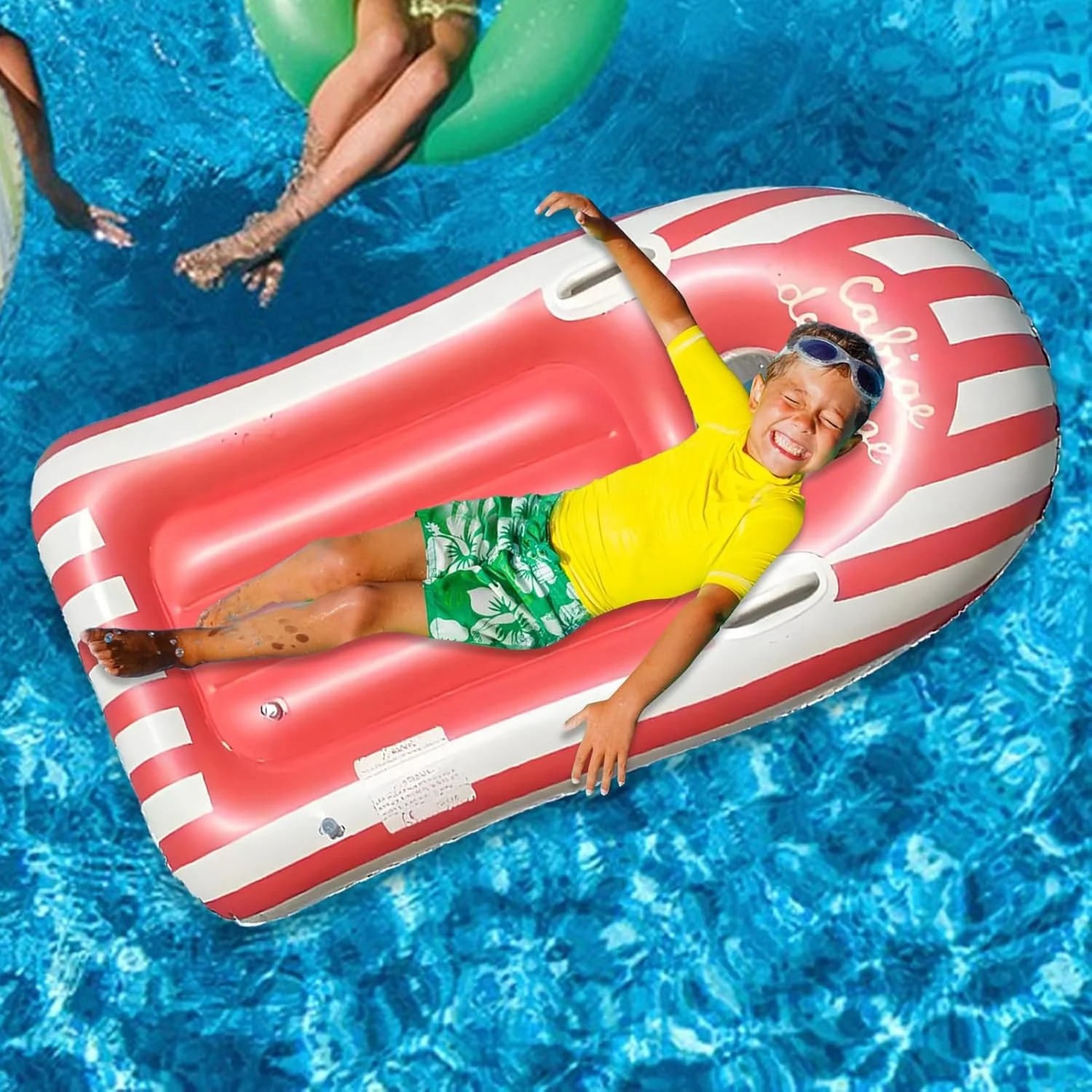 تخته بادی بادی - شناور استخر کودکان قابل حمل با دستگیره - تجهیزات موج سواری برای سرسره های آبی چمن، دریاچه، مهمانی ساحلی، ورزش های تابستانی در فضای باز