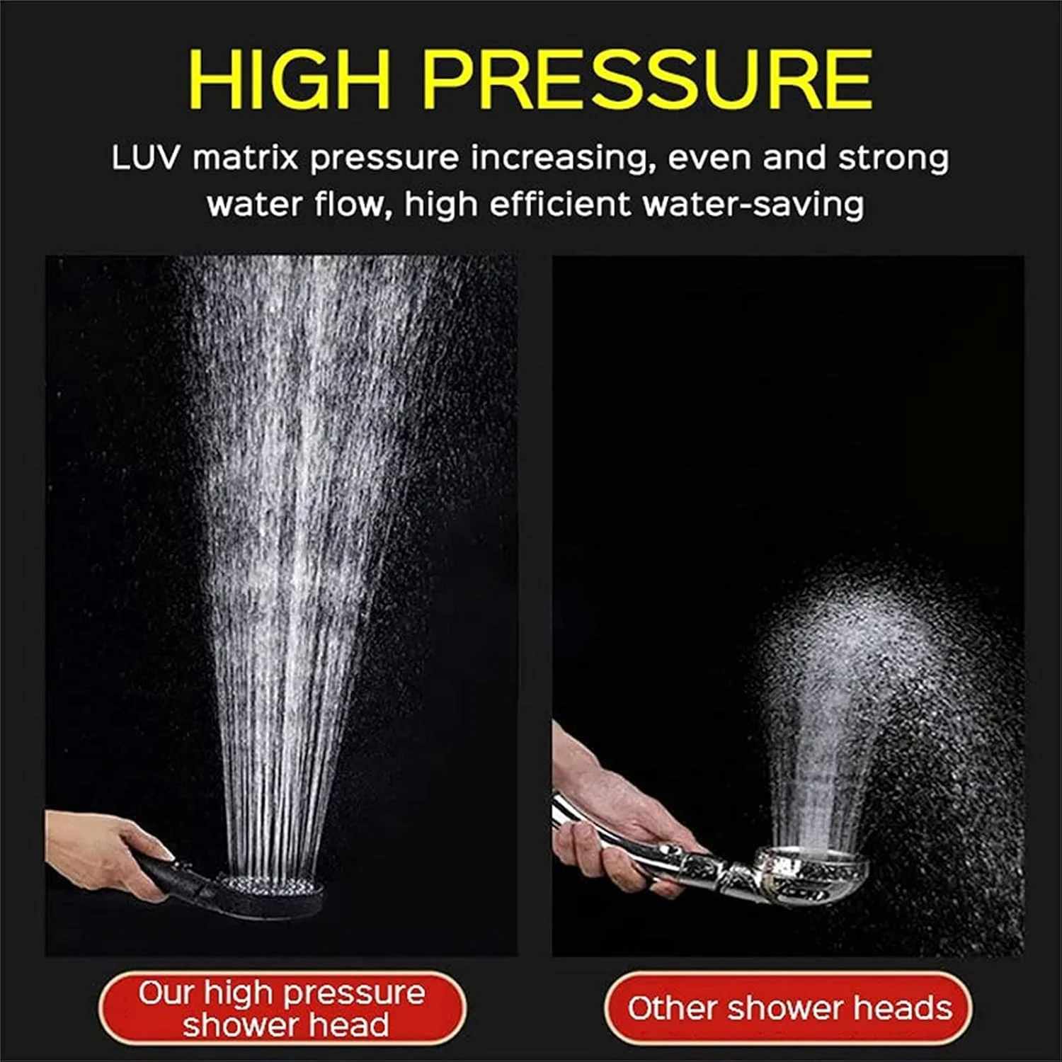 سردوش ZXTING - سردوش های فشار قوی با 5 حالت دستی - ظاهر مدرن لوکس - سردوش دستی با فشار قوی و صرفه جویی در آب، توقف آب با یک کلید (رنگ: سردوش)