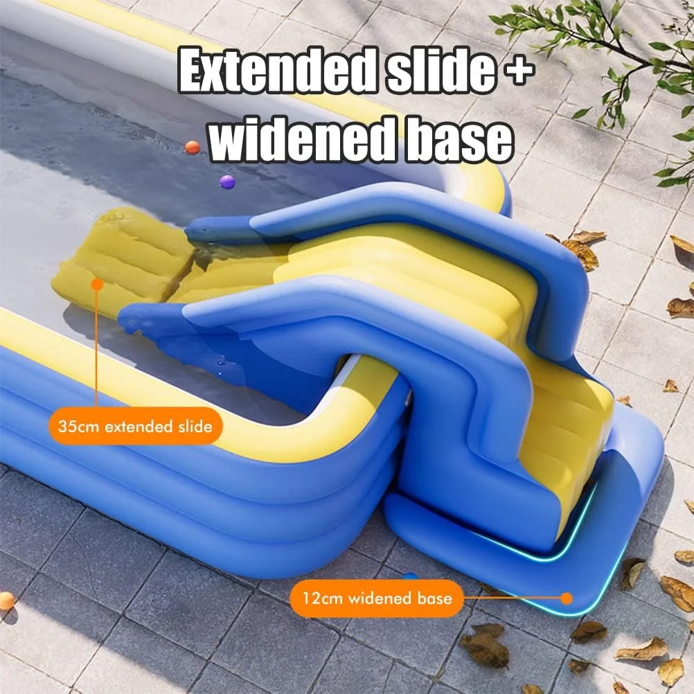 اسباب بازی های بادی استخر - سرسره آبی بادی با دیوار صخره نوردی | پارک تفریحی تابستانی جمع و جور در فضای باز برای کودکان | پارک آبی بزرگ برای سرگرمی ایمن کودکان (آبی)