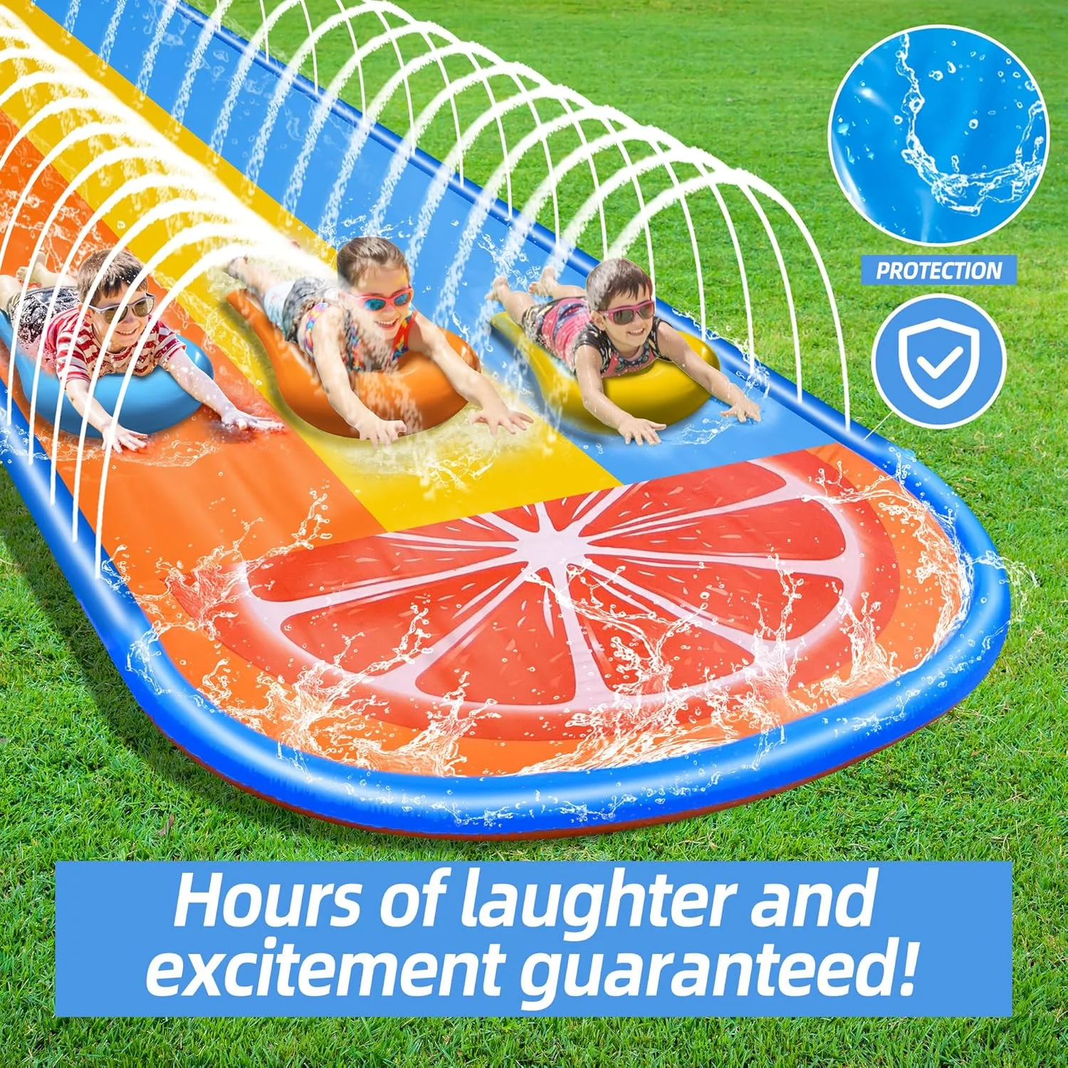 سرسره آبی 6.8 متری به همراه 3 بورد بدنه، سرسره بادی برای حیاط خلوت کودکان، سرسره لغزنده تابستانی برای کودکان، سرسره آبی بادی برای تفریح در فضای باز