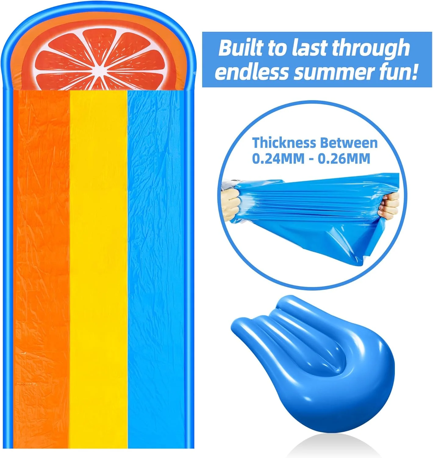 سرسره آبی 6.8 متری به همراه 3 بورد بدنه، سرسره بادی برای حیاط خلوت کودکان، سرسره لغزنده تابستانی برای کودکان، سرسره آبی بادی برای تفریح در فضای باز