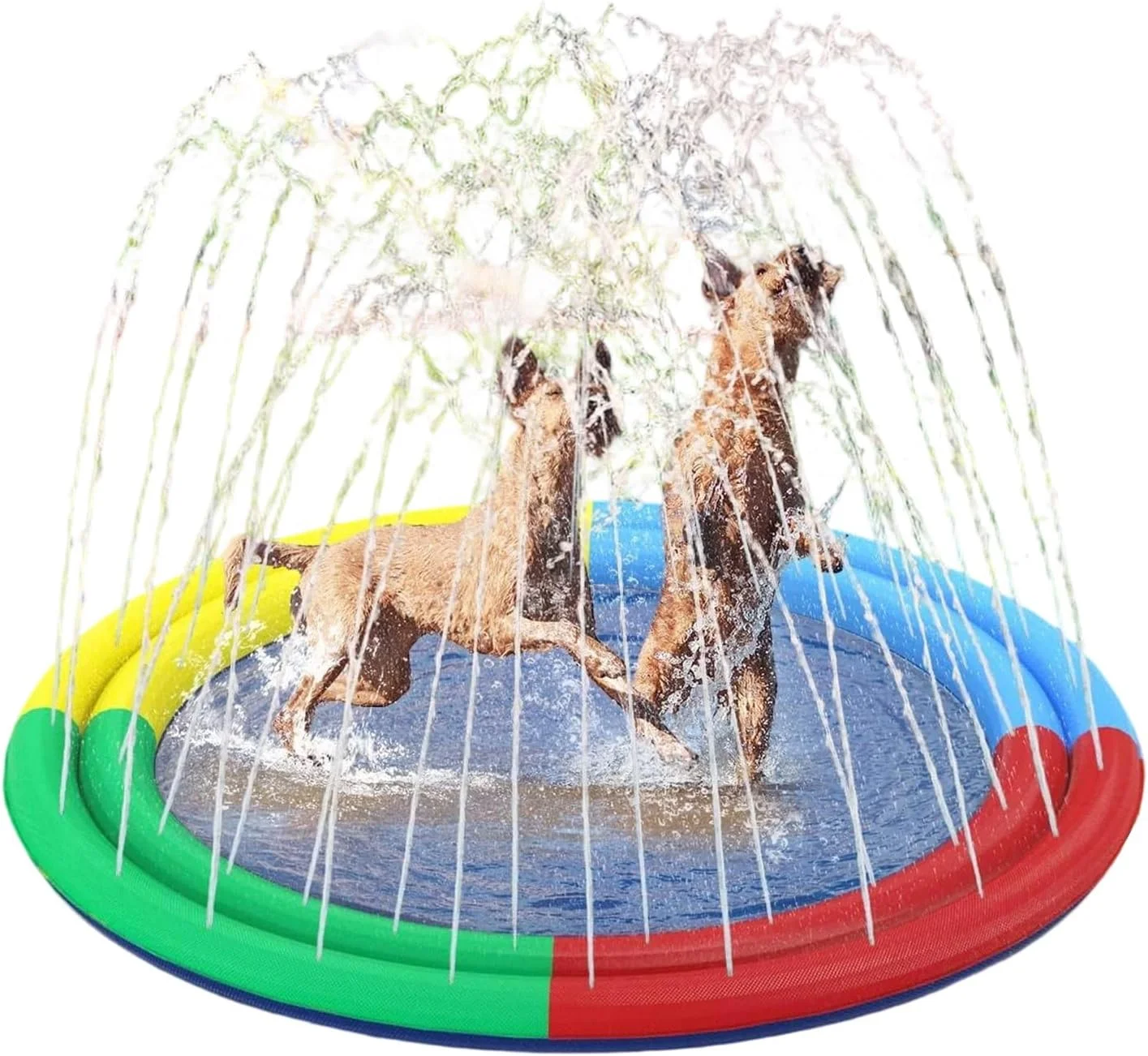 تشک آب پاش کودکانه برای فضای باز - تشک بازی آب غیر لغزنده برای کودکان و سگ ها - اسباب بازی های آبی تاشو فعالیت تابستانی برای حیاط خلوت پاسیو باغ چمن محوطه کمپینگ
