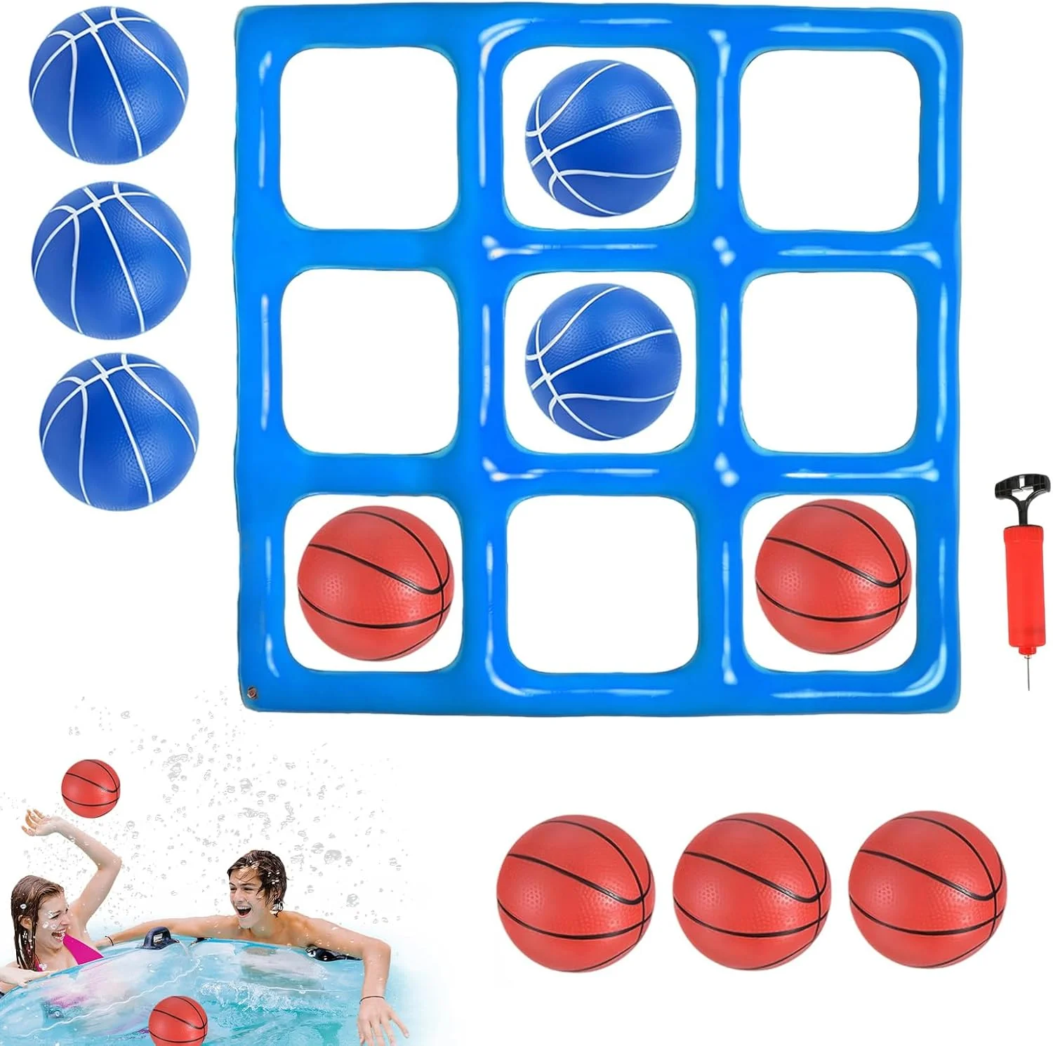 بازی های استخر | بازی پرتاب حلقه بادی استخر، اسباب بازی تعاملی ضد آب با 10 توپ برای بزرگسالان، کودکان، نوجوانان، شنا در فضای باز بازی های استخر | بازی پرتاب حلقه بادی استخر، اسباب بازی تعاملی ضد آب با 10 توپ برای بزرگسالان، کودکان، نوجوانان، شنا در فضای باز