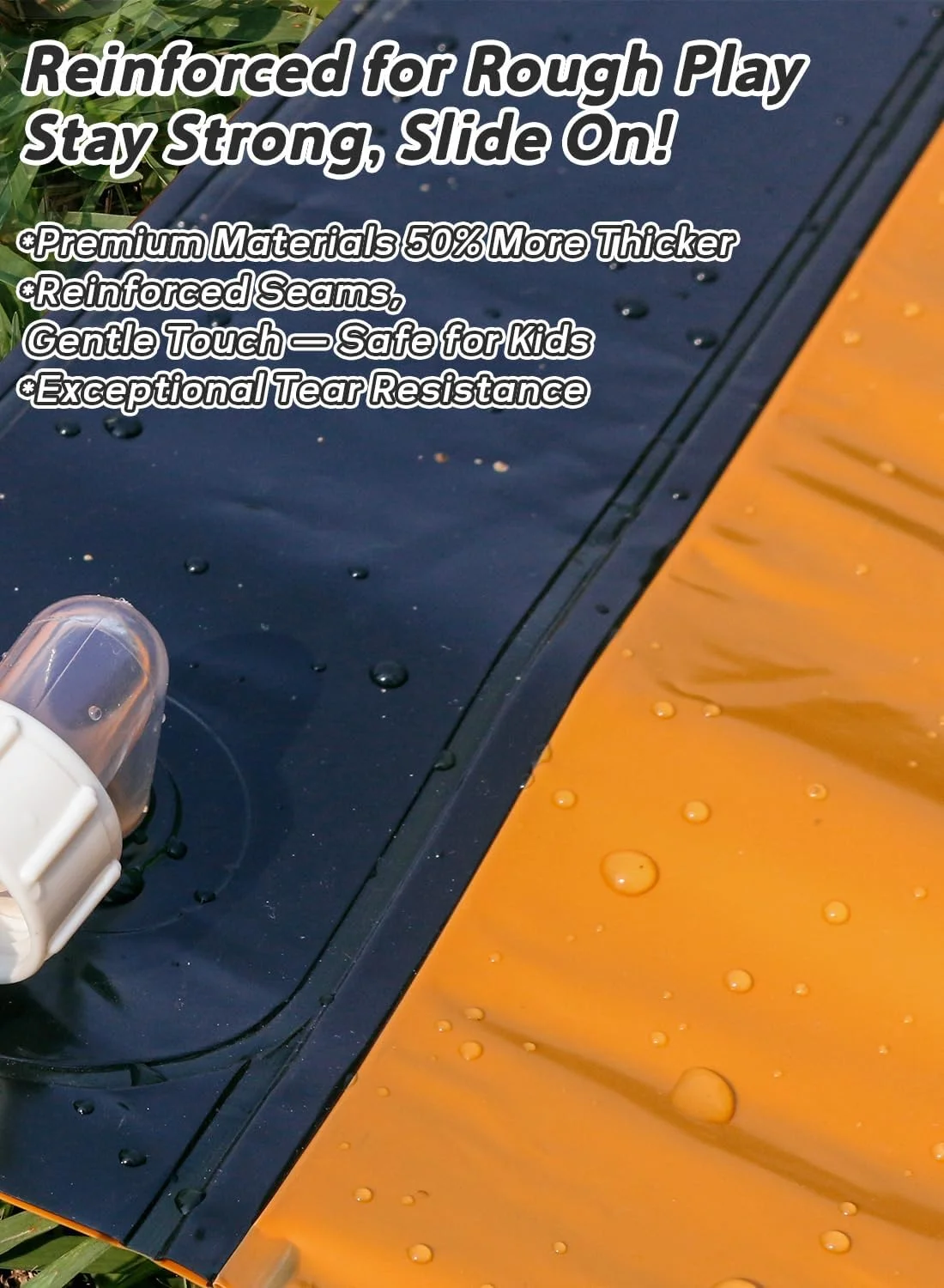 سرسره آبی لغزنده سه لاین نارنجی 6.7 متری، اسباب بازی های تابستانی برای کودکان در فضای باز به همراه آبپاش و 3 تخته شنا سرسره آبی لغزنده سه لاین نارنجی 6.7 متری، اسباب بازی های تابستانی برای کودکان در فضای باز به همراه آبپاش و 3 تخته شنا