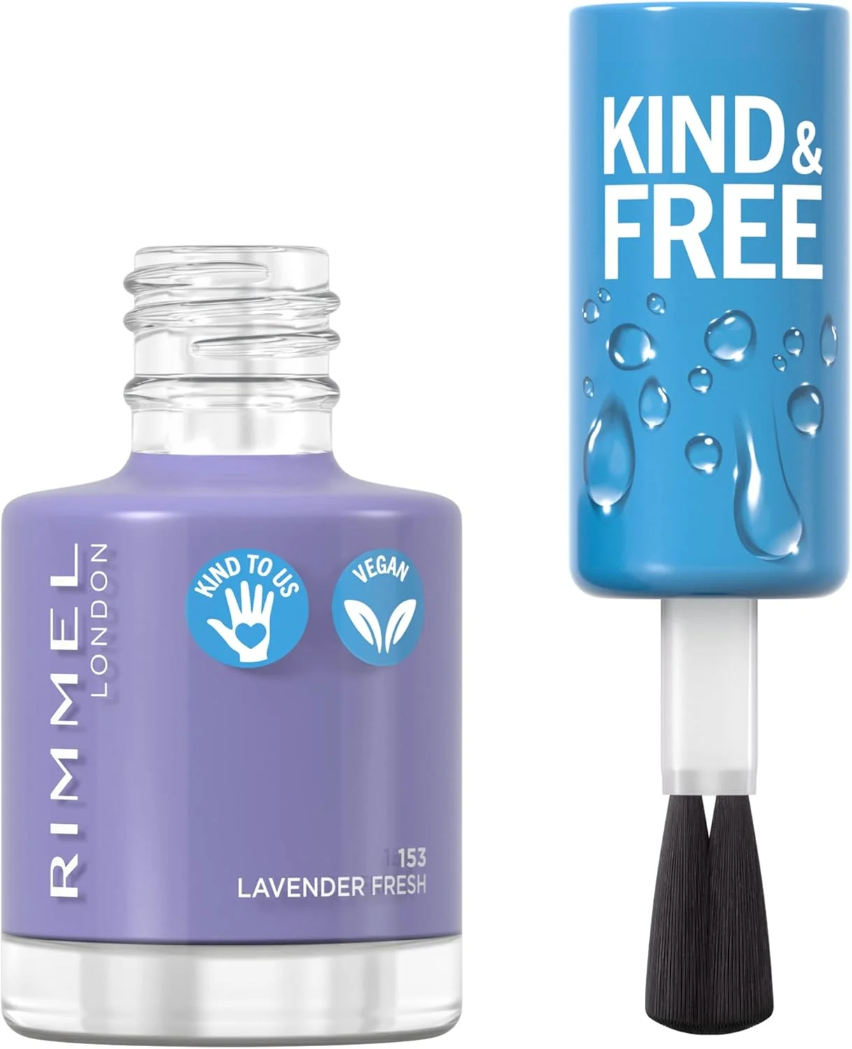 لاک ناخن پاک و ملایم Rimmel KIND & FREE - لایه رویی تنفس پذیر - فرمول گیاهی - بدون تست حیوانی و وگان - 8 میلی لیتر - سایه 153 Lavender Light لاک ناخن پاک و ملایم Rimmel KIND & FREE - لایه رویی تنفس پذیر - فرمول گیاهی - بدون تست حیوانی و وگان - 8 میلی لیتر - سایه 153 Lavender Light