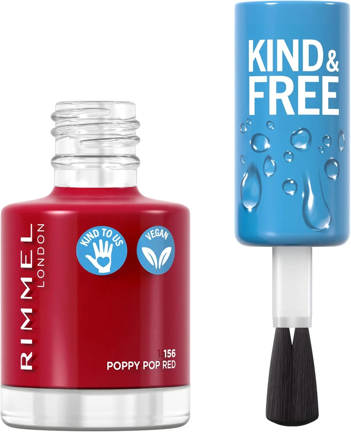 لاک ناخن تمیز و مهربان Rimmel KIND & FREE - پوشش نهایی تنفسی - فرمول گیاهی - مهربان با حیوانات و وگان - 8 میلی لیتر - سایه 156 Poppy Pop Red لاک ناخن تمیز و مهربان Rimmel KIND & FREE - پوشش نهایی تنفسی - فرمول گیاهی - مهربان با حیوانات و وگان - 8 میلی لیتر - سایه 156 Poppy Pop Red
