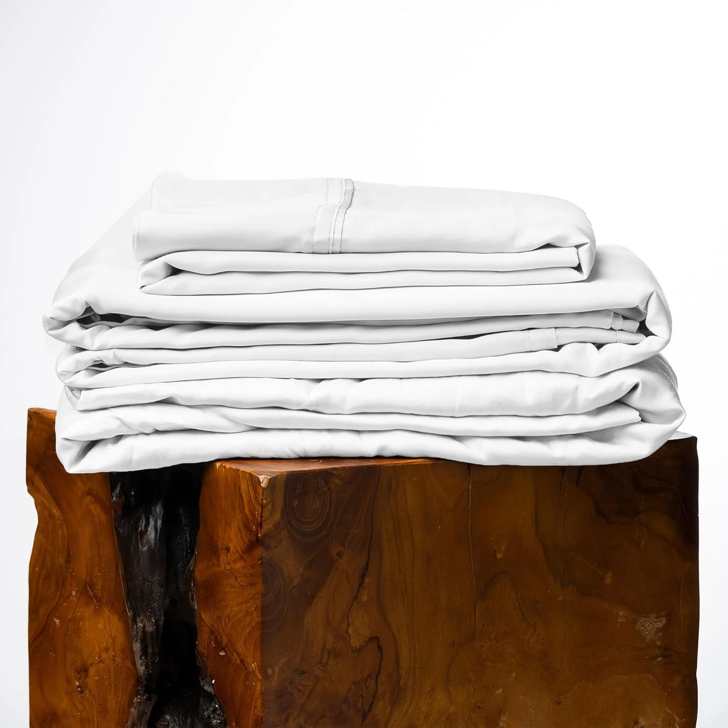 ست ملحفه اکالیپتوس Olive + Crate - ملحفه‌های خنک کننده برای افراد گرمایی - 100% تنسل لیوسل ارگانیک - سایز کوئین - ضد حساسیت، رطوبت گیر - جیب‌های عمیق، نرم، بادوام 60" x 80" [سفید برفی]