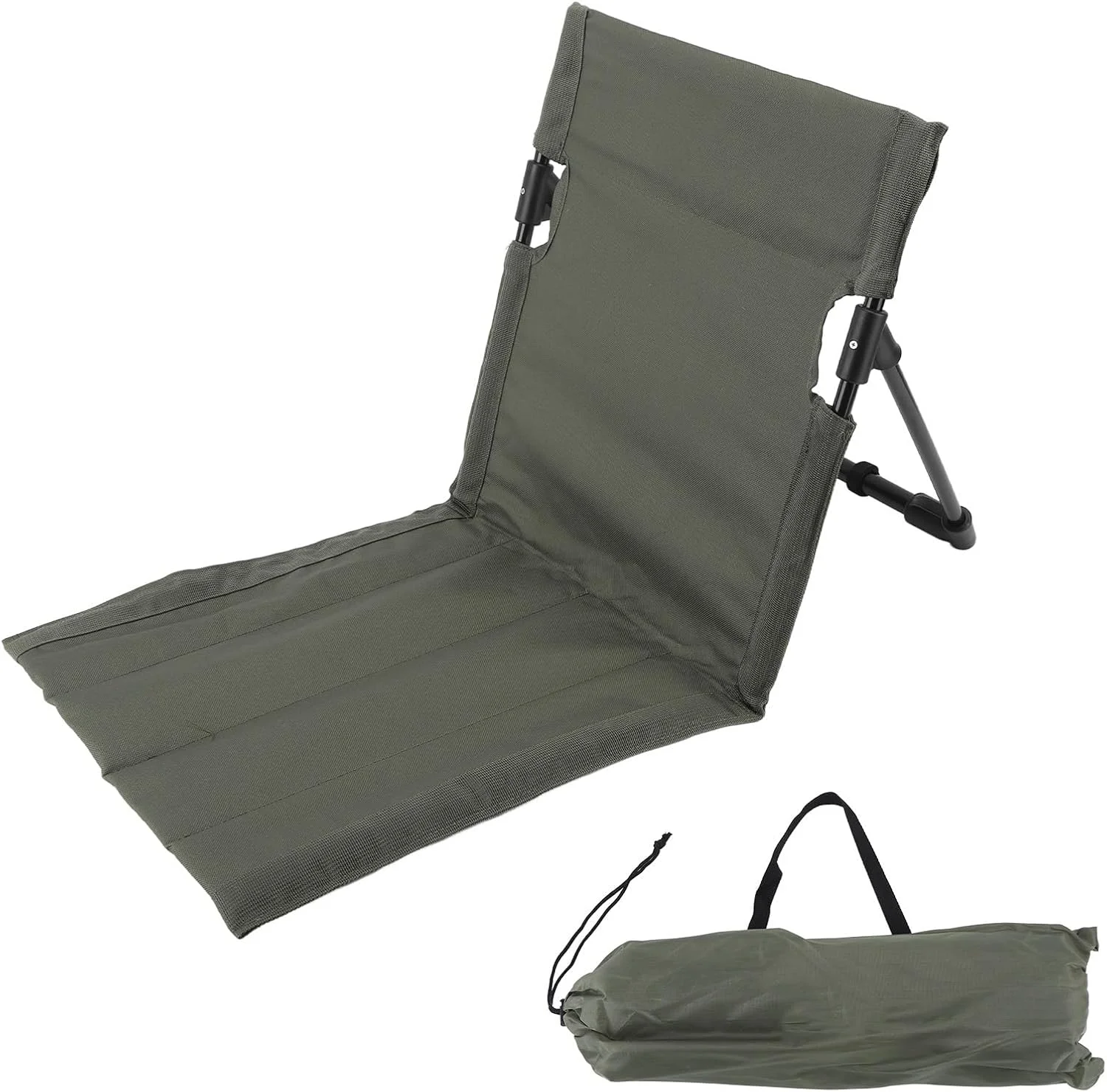 صندلی تاشو ساحلی Tuwei، صندلی آفتابگیر قابل حمل با پشتی قابل تنظیم، صندلی استراحت راحت برای فضای باز، حیاط، پاسیو، استخر، عرشه