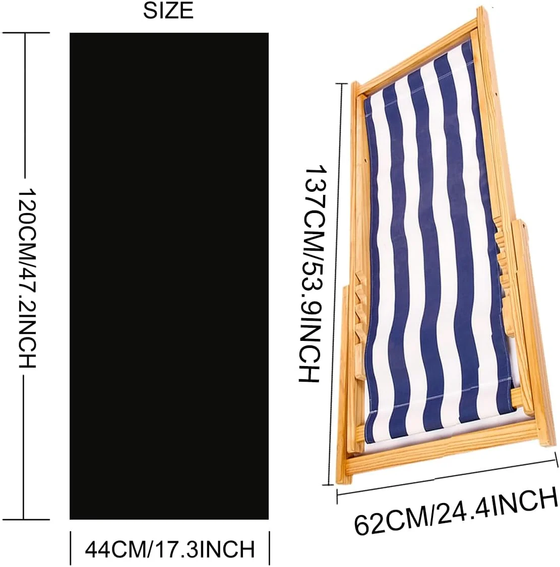 پارچه تعویضی صندلی استراحت فضای باز، 120 سانتی متر طول در 44 سانتی متر عرض - پارچه صندلی تاشو ساحلی، مناسب استفاده در فضای داخلی و خارجی - بدون قاب چوبی (سفید) پارچه تعویضی صندلی استراحت فضای باز، 120 سانتی متر طول در 44 سانتی متر عرض - پارچه صندلی تاشو ساحلی، مناسب استفاده در فضای داخلی و خارجی - بدون قاب چوبی (سفید)