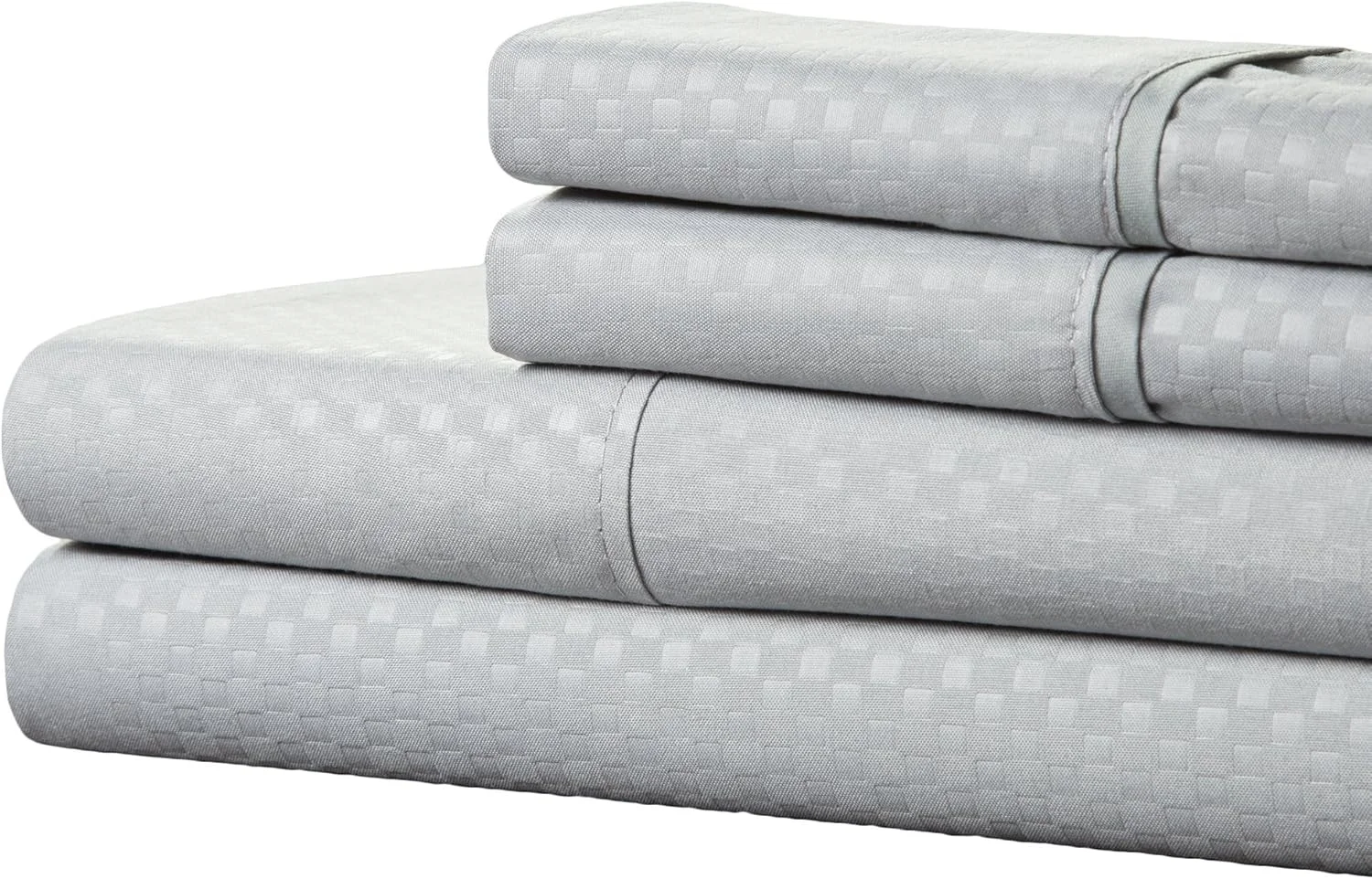 ست ملحفه میکروفیبر برس خورده لاویش هوم - ست 4 تکه ملحفه ضد حساسیت با ملحفه کش دار جیب عمیق و طرح برجسته (پلاتینیوم، کوئین)