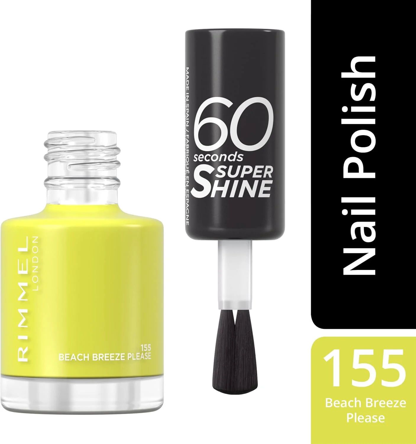 لاک ناخن سوپر شاین 60 ثانیه ای ریمل لاندن - خشک شدن سریع - مقاوم در برابر لب پر شدن و محو شدن، ماندگاری تا 10 روز - استفاده دقیق در یک حرکت - 155 Beach Breeze Please، 8 میلی لیتر لاک ناخن سوپر شاین 60 ثانیه ای ریمل لاندن - خشک شدن سریع - مقاوم در برابر لب پر شدن و محو شدن، ماندگاری تا 10 روز - استفاده دقیق در یک حرکت - 155 Beach Breeze Please، 8 میلی لیتر
