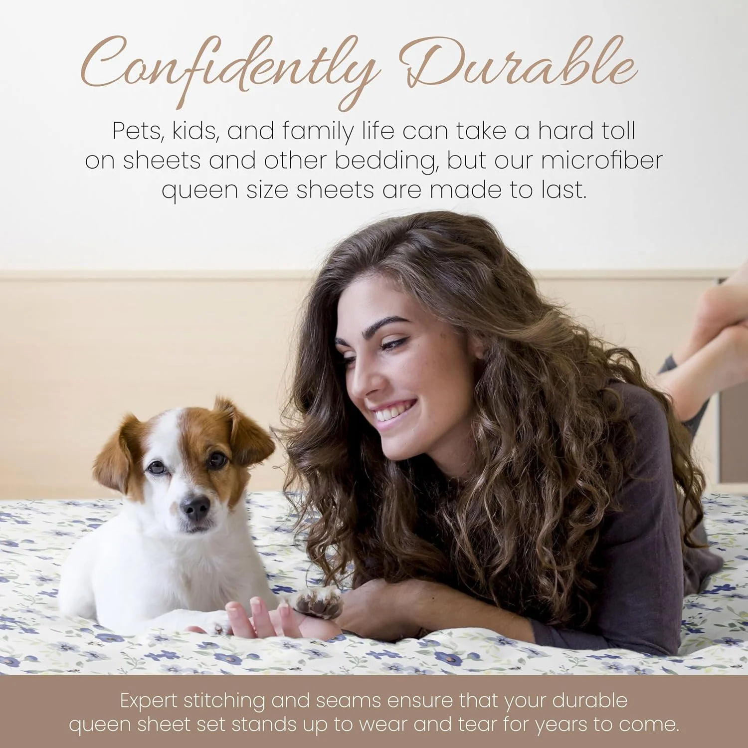 ست ملحفه 4 تکه کویین Linen Market (طرح گل آبی روشن) - خوابی بهتر از همیشه با این ملحفه‌های فوق‌العاده نرم و خنک برای تخت کویین سایز خود تجربه کنید - مناسب برای تشک‌های تا عمق 16 اینچ