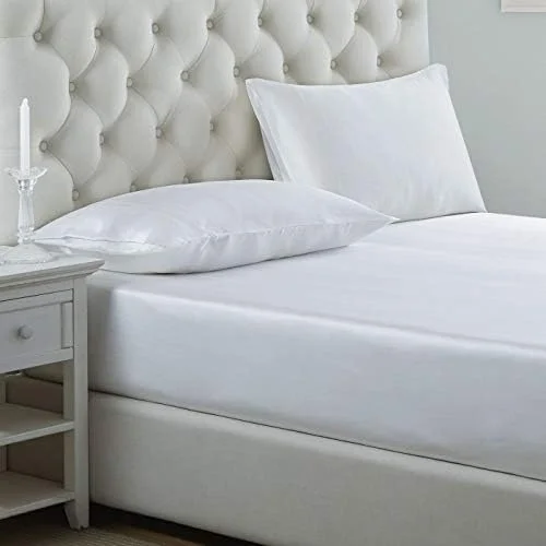 ست ملحفه کش دار 3 تکه لوکس Ibed Home، پنبه 300 نخ، سایز کینگ، - سفید