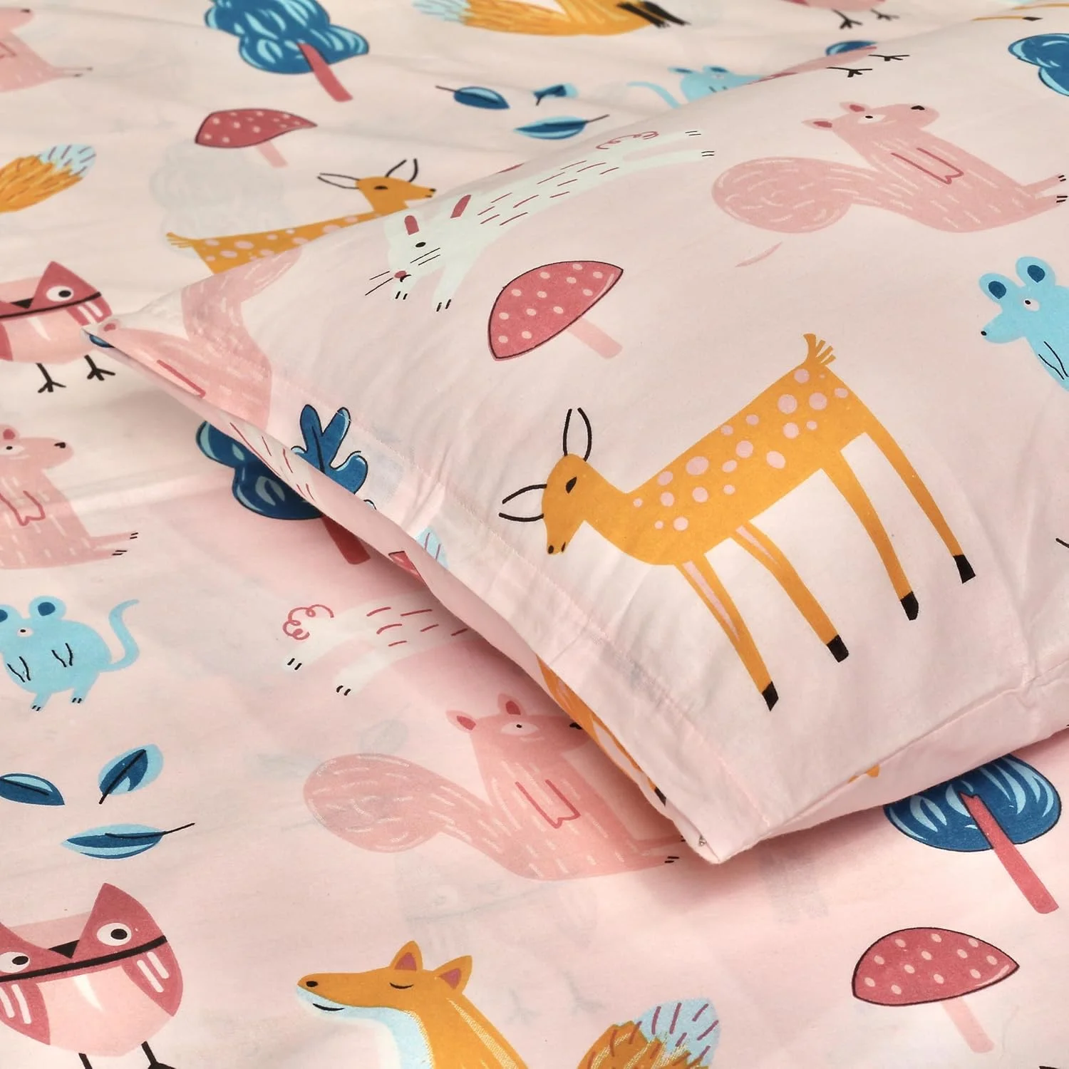 ملحفه کتان طرح حیوانات لورتو 144 TC سایز کینگ همراه با 2 روبالشتی - چند رنگ