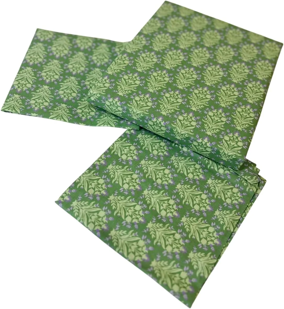 ملحفه تخت دو نفره کینگ سایز Luxuria Living UAE، 100% پنبه، طرح گلدار سبز | ملحفه برای تخت کینگ سایز به همراه 2 روبالشتی