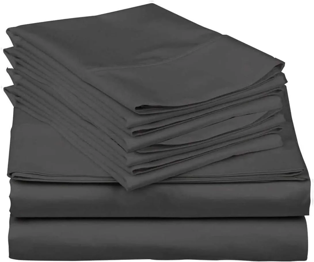 ست ملحفه 6 تکه دونفره متریس هومز، 600 نخ، ملحفه های پنبه ای مصری، ست ملحفه 6 تکه سایز دونفره، کالکشن لوکس هتلی، ملحفه خاکستری تیره، مناسب تشک تا عمق 18 اینچ ست ملحفه 6 تکه دونفره متریس هومز، 600 نخ، ملحفه های پنبه ای مصری، ست ملحفه 6 تکه سایز دونفره، کالکشن لوکس هتلی، ملحفه خاکستری تیره، مناسب تشک تا عمق 18 اینچ