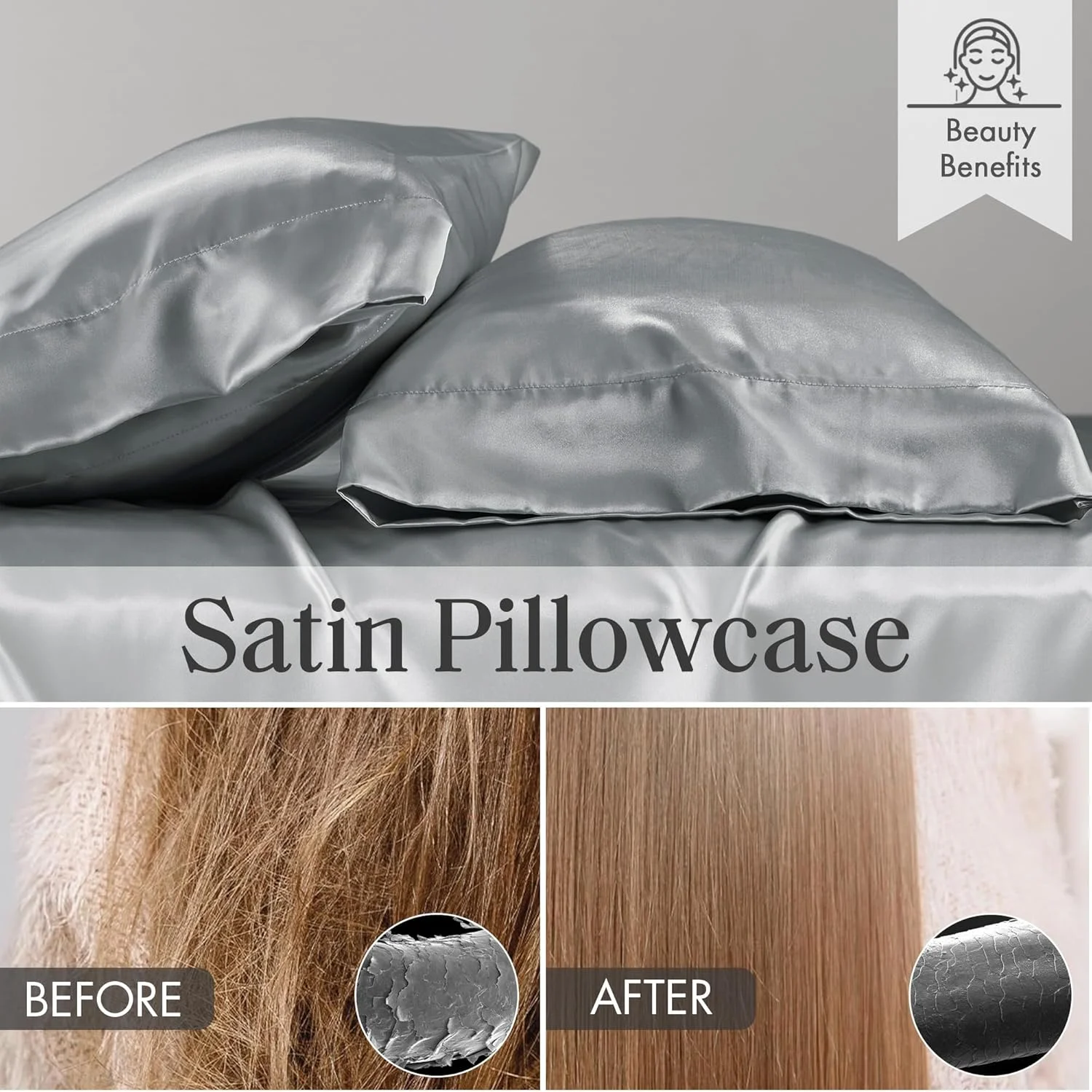 ست ملحفه ساتن Madison Park Essentials، لوکس و ابریشمی با درخشش طبیعی، کش دار با جیب 14 اینچی مناسب برای تشک تا 16 اینچ، کش دور تا دور - مناسب برای تمام فصول، کینگ، خاکستری، 6 تکه ست ملحفه ساتن Madison Park Essentials، لوکس و ابریشمی با درخشش طبیعی، کش دار با جیب 14 اینچی مناسب برای تشک تا 16 اینچ، کش دور تا دور - مناسب برای تمام فصول، کینگ، خاکستری، 6 تکه