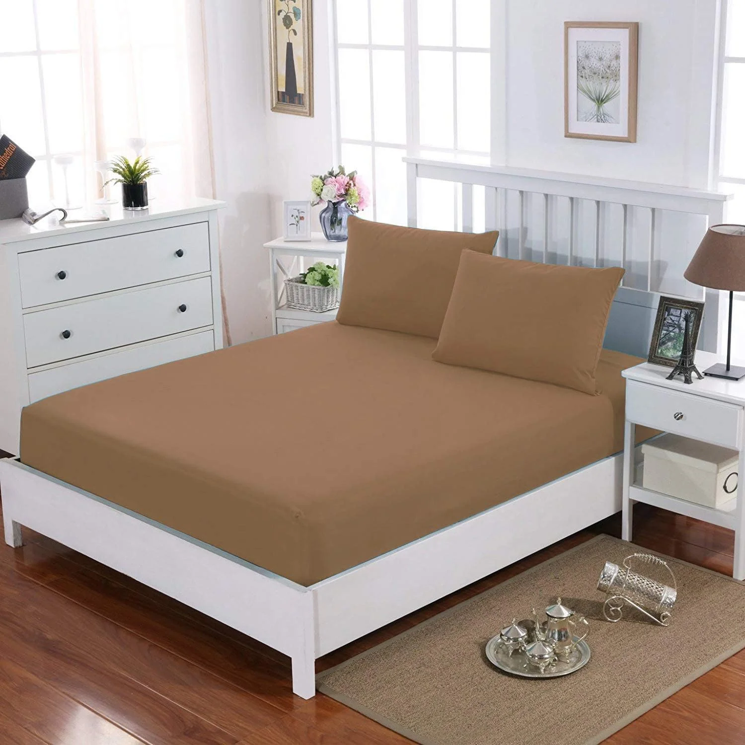 ست ملحفه کش دار دو نفره مورانـو شکلاتی - ست 3 تکه ست ملحفه کش دار دو نفره مورانـو شکلاتی - ست 3 تکه