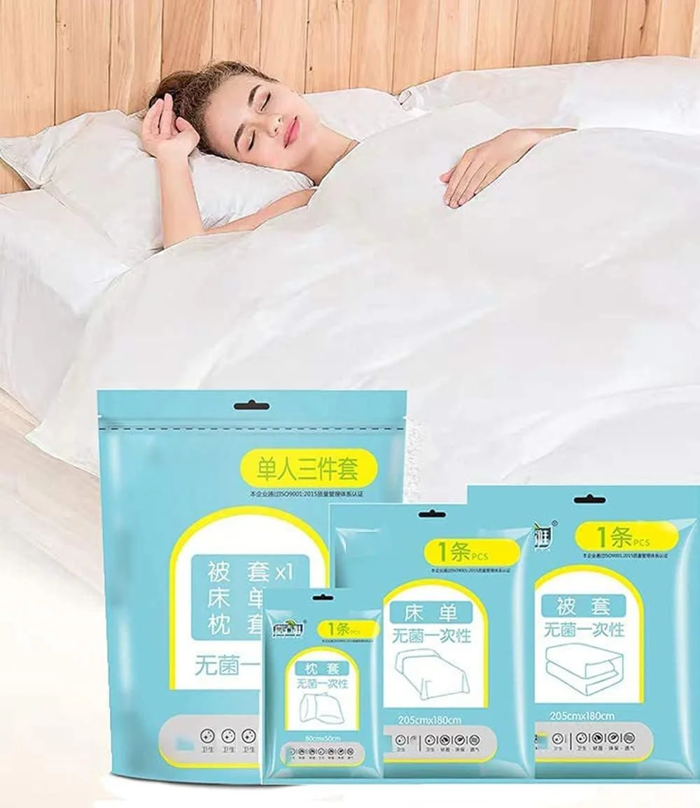 ملحفه یکبار مصرف نالاکال برای مسافرت، ست روکش لحاف و روبالشتی، ست ملافه یکبار مصرف قابل حمل برای هتل و مسافرت (مسافرتی 3 تکه دونفره)