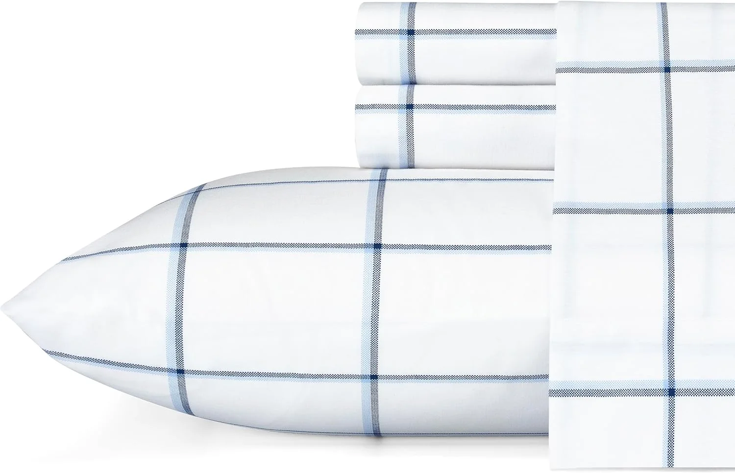 ست ملحفه دونفره ناتیکا، ست روتختی پرکال پنبه ای، خنک و لطیف، سبک و قابل تنفس (آبی طرح دار، دونفره)