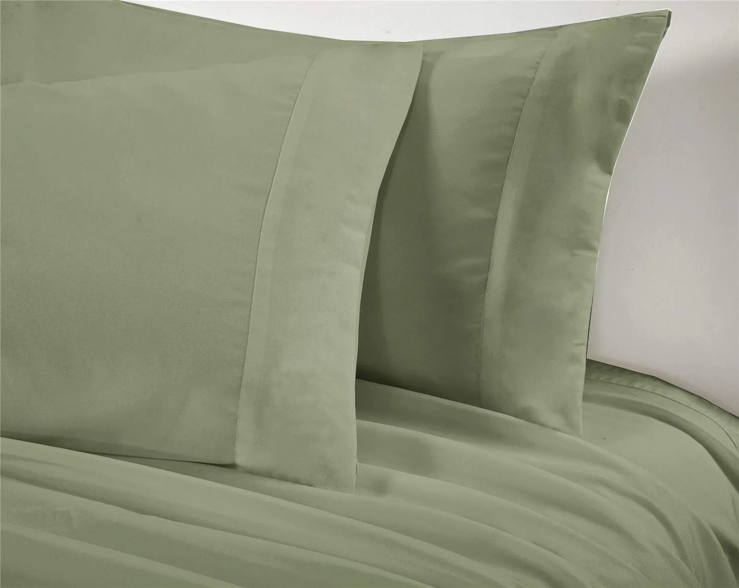 ست ملحفه تخت کینگ، 500، 4 تکه، میکروفایبر، جیب های عمیق 41 سانتی متری، بدون چروک (سبز)