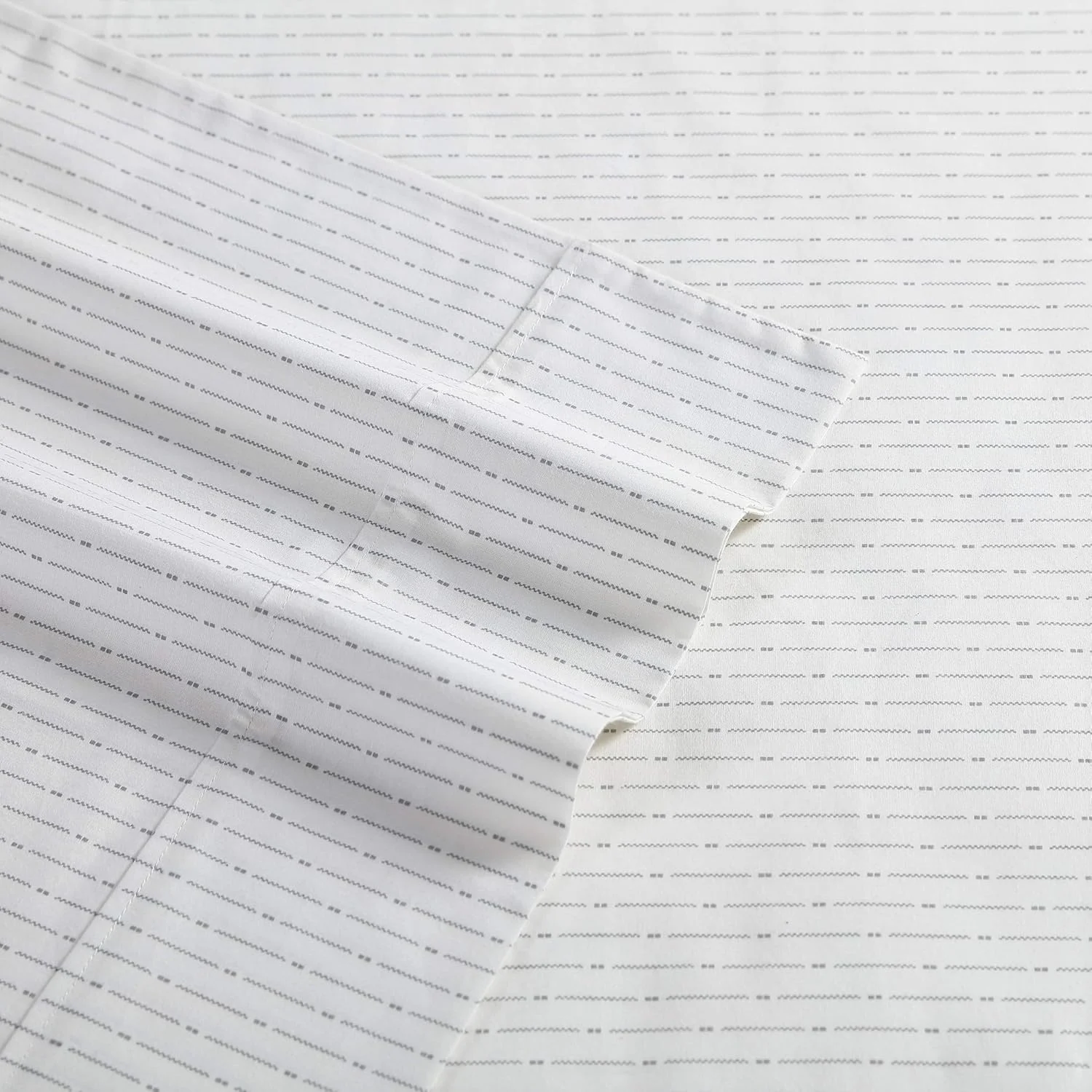 ملحفه کینگ ناتیکا، ست رختخواب پرکال پنبه ای، خنک و لطیف، سبک و قابل تنفس (خط شناور خاکستری، کینگ)