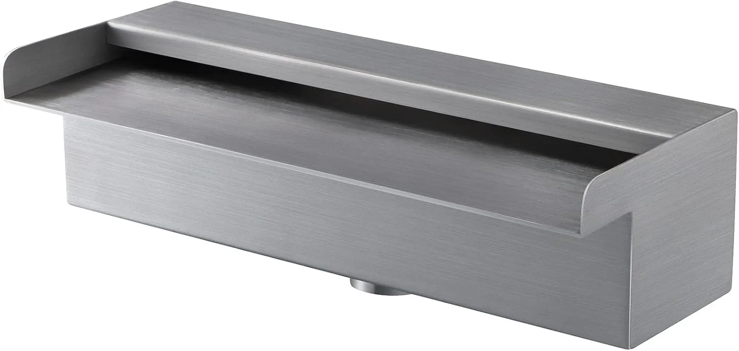 آبنمای استخری Hengbo مدل آبشاری از جنس استیل ضد زنگ 304، خروجی آب مستطیلی 30 سانتی متری برای استخر شنا، حوض باغ، فضای باز و اسپا (30 سانتی متر) آبنمای استخری Hengbo مدل آبشاری از جنس استیل ضد زنگ 304، خروجی آب مستطیلی 30 سانتی متری برای استخر شنا، حوض باغ، فضای باز و اسپا (30 سانتی متر)