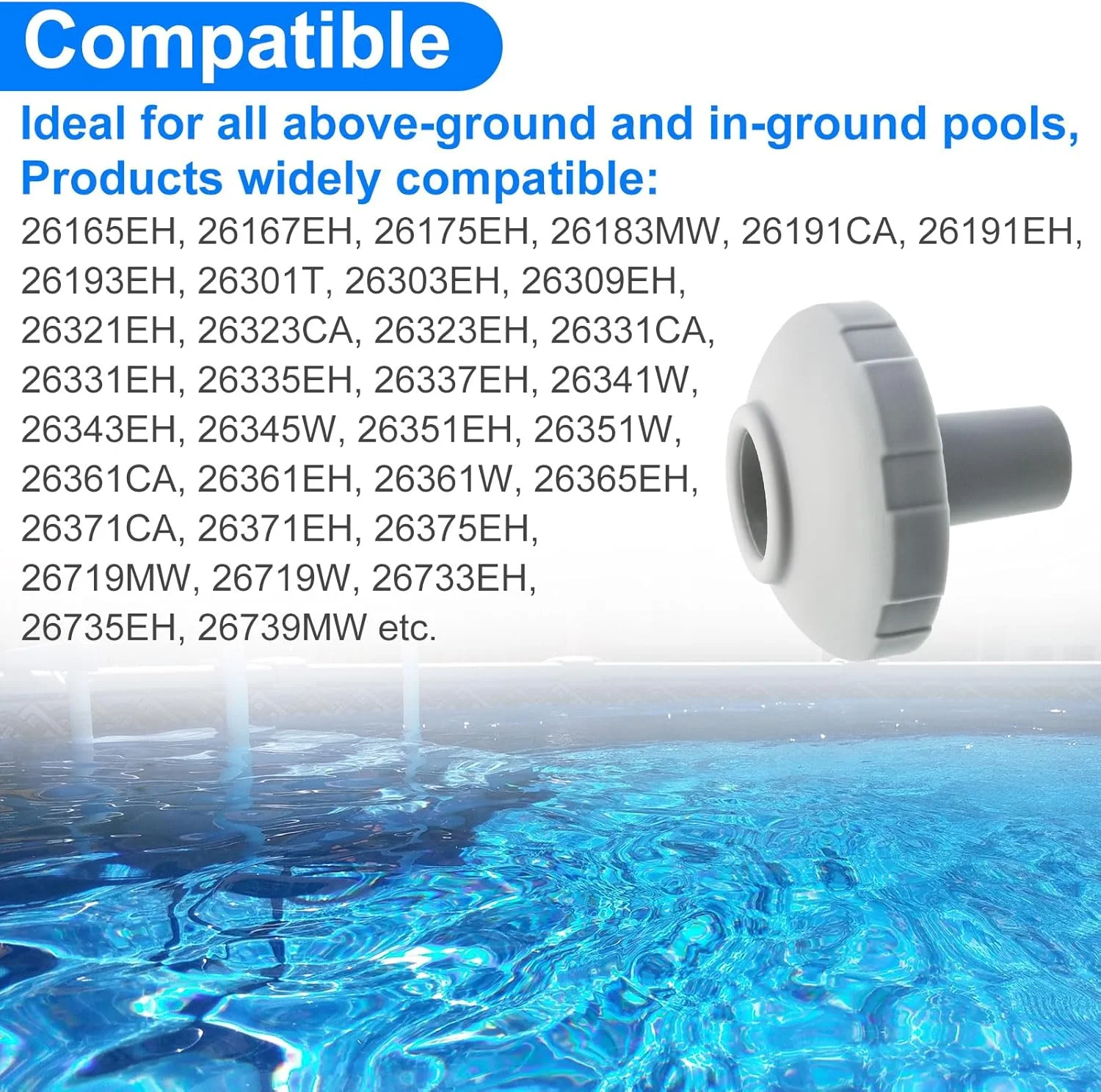 نازل جت ورودی استخر / اتصال دهنده صافی ورودی استخر 11070 12364، مناسب برای استخرهای روی زمینی اینتکس 25022E 26005E، برای تمام استخرهای روی زمینی و اتصالات ورودی/خروجی آب استخرهای داخل زمینی 1-1/4 اینچ. نازل جت ورودی استخر / اتصال دهنده صافی ورودی استخر 11070 12364، مناسب برای استخرهای روی زمینی اینتکس 25022E 26005E، برای تمام استخرهای روی زمینی و اتصالات ورودی/خروجی آب استخرهای داخل زمینی 1-1/4 اینچ.