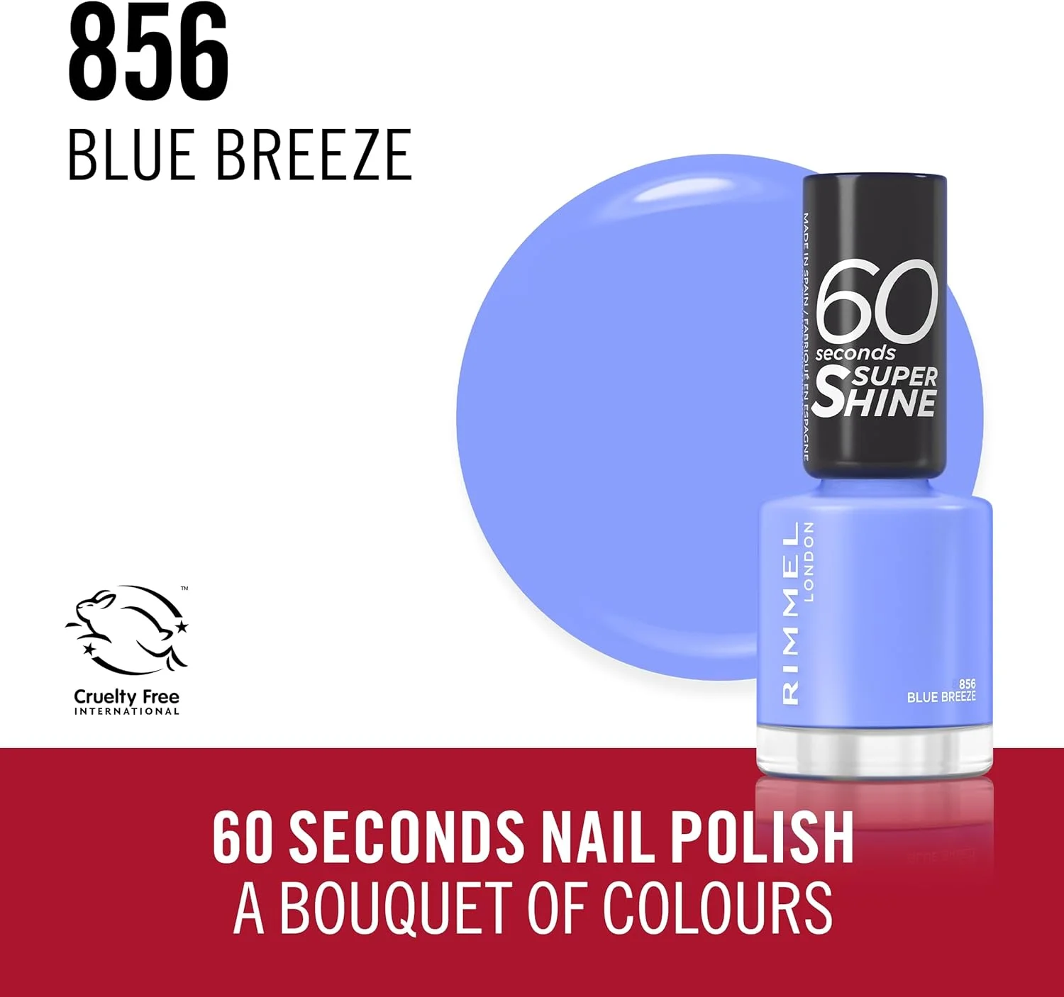 لاک ناخن 60 ثانیه ای ریمل لاندن - 856 - Blue Breeze، 8 میلی لیتر لاک ناخن 60 ثانیه ای ریمل لاندن - 856 - Blue Breeze، 8 میلی لیتر