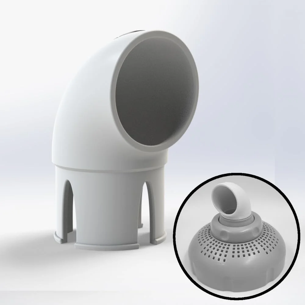 نازل ورودی استخر، نازل چرخشی 360 درجه زاویه دار برای استخر اینتکس، خروجی نازل، گردش هوا، تمیز کننده 38 میلی متری، سفید