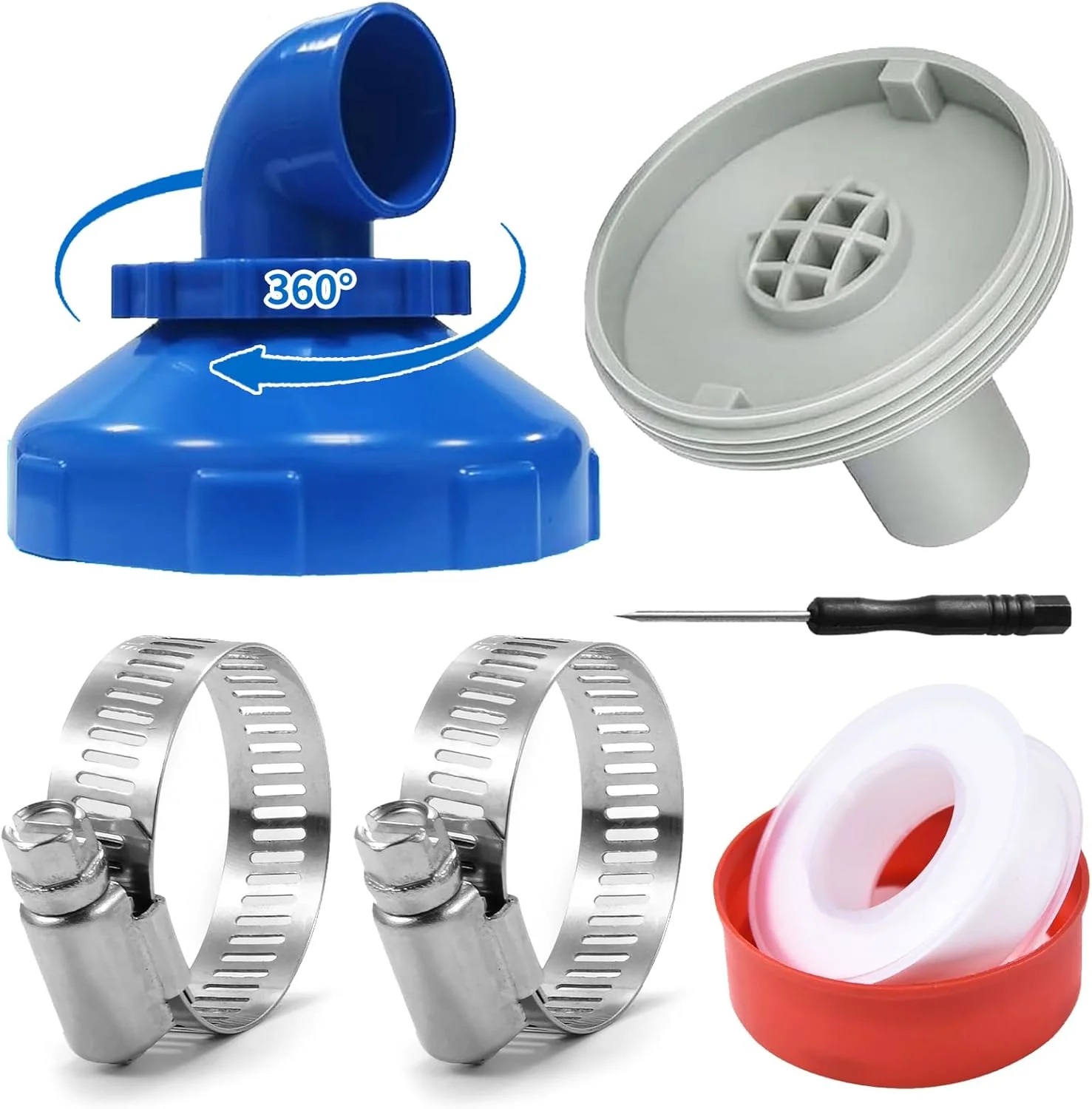 نازل ورودی استخر، سر نازل قابل تنظیم، چرخش 360 درجه 32/38 میلی متر، لوازم جانبی سنگ هوا خروجی نازل استخر، نازل برگشتی با سر چرخان، برای پمپ استخر شنا