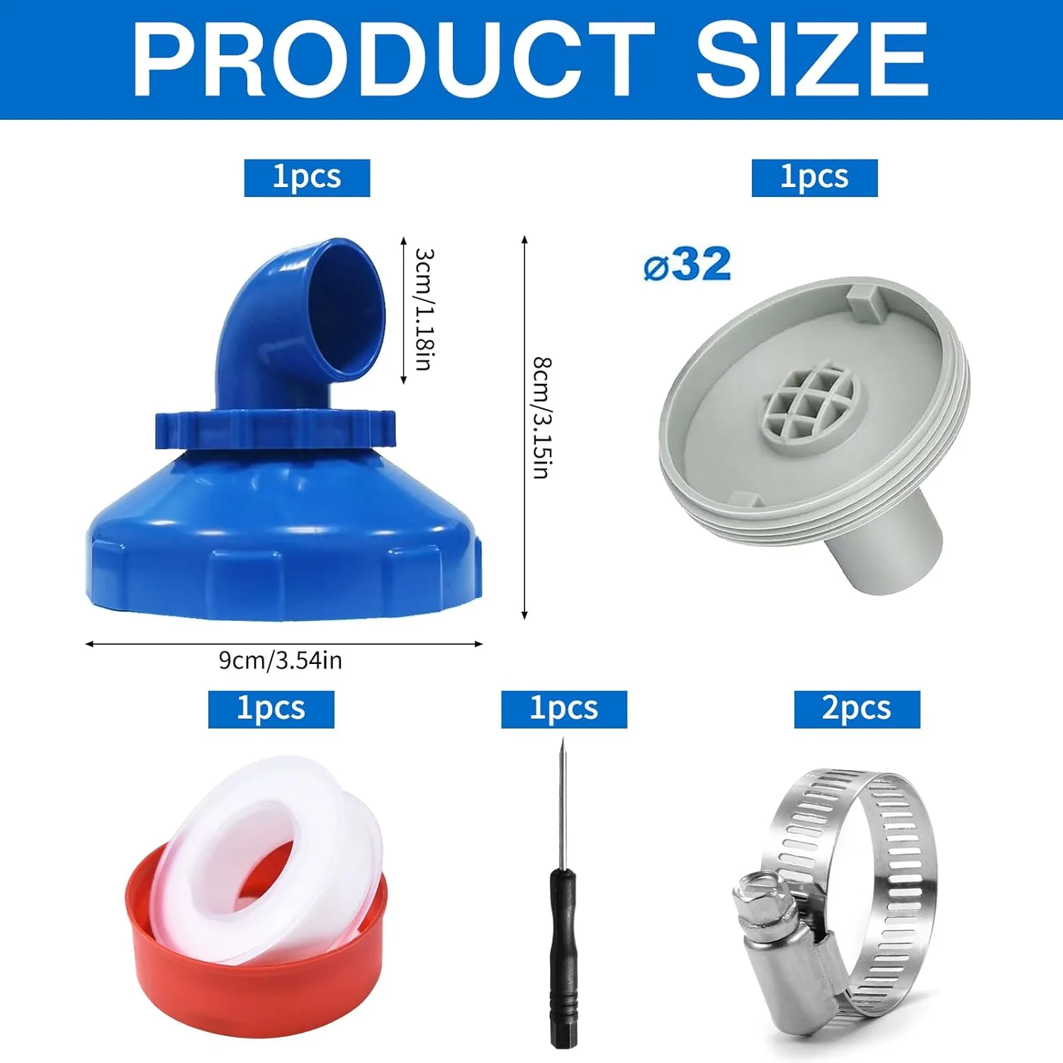 نازل ورودی استخر، سر نازل قابل تنظیم، چرخش 360 درجه 32/38 میلی متر، لوازم جانبی سنگ هوا خروجی نازل استخر، نازل برگشتی با سر چرخان، برای پمپ استخر شنا
