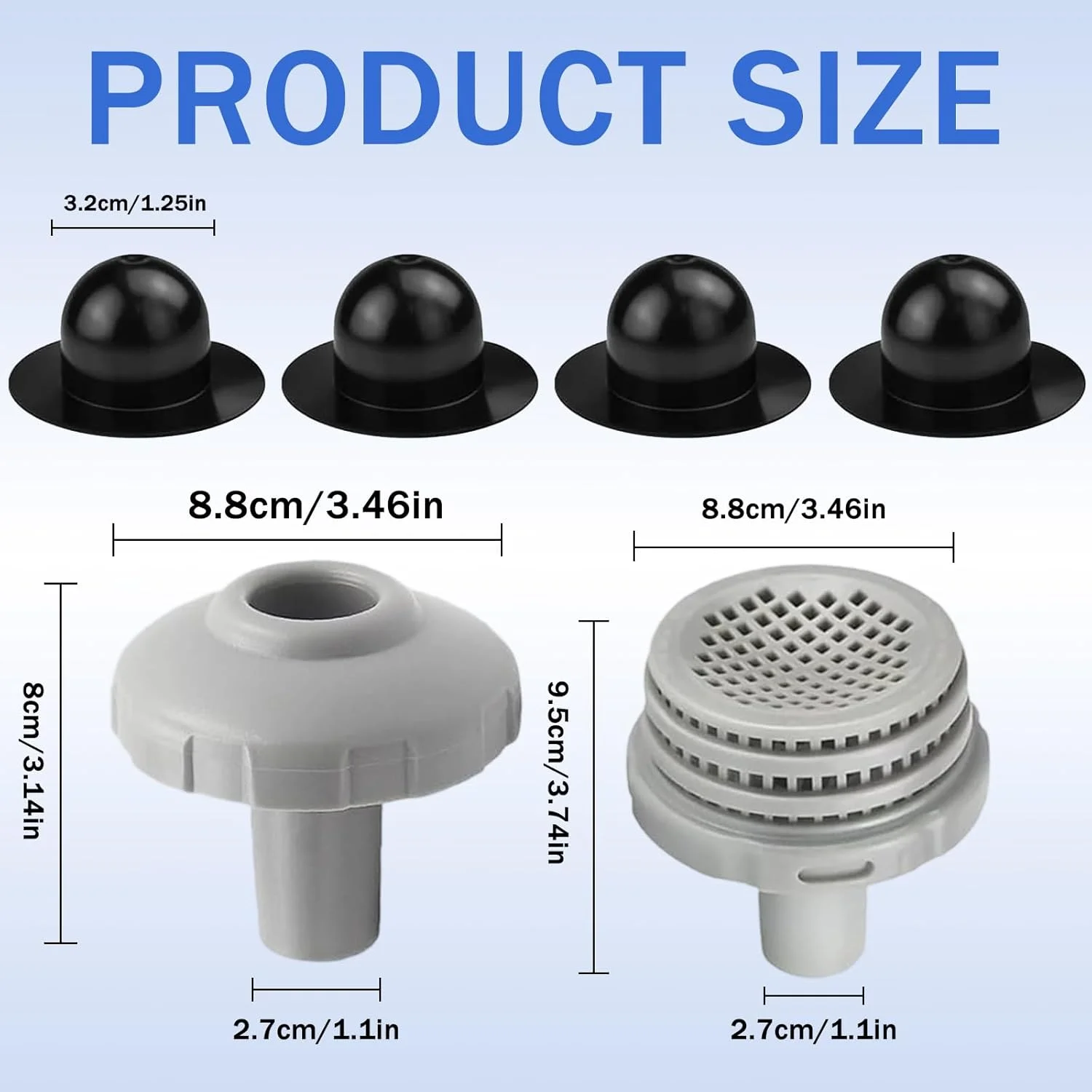 نازل ورودی استخر، مجموعه اتصالات استخر 32 میلی‌متری، نازل خروجی استخر، لوازم جانبی نگهداری استخر، لوازم جانبی فیلتر استخر با رزوه داخلی برای استخر شنا، اتصال فیلتر استخر