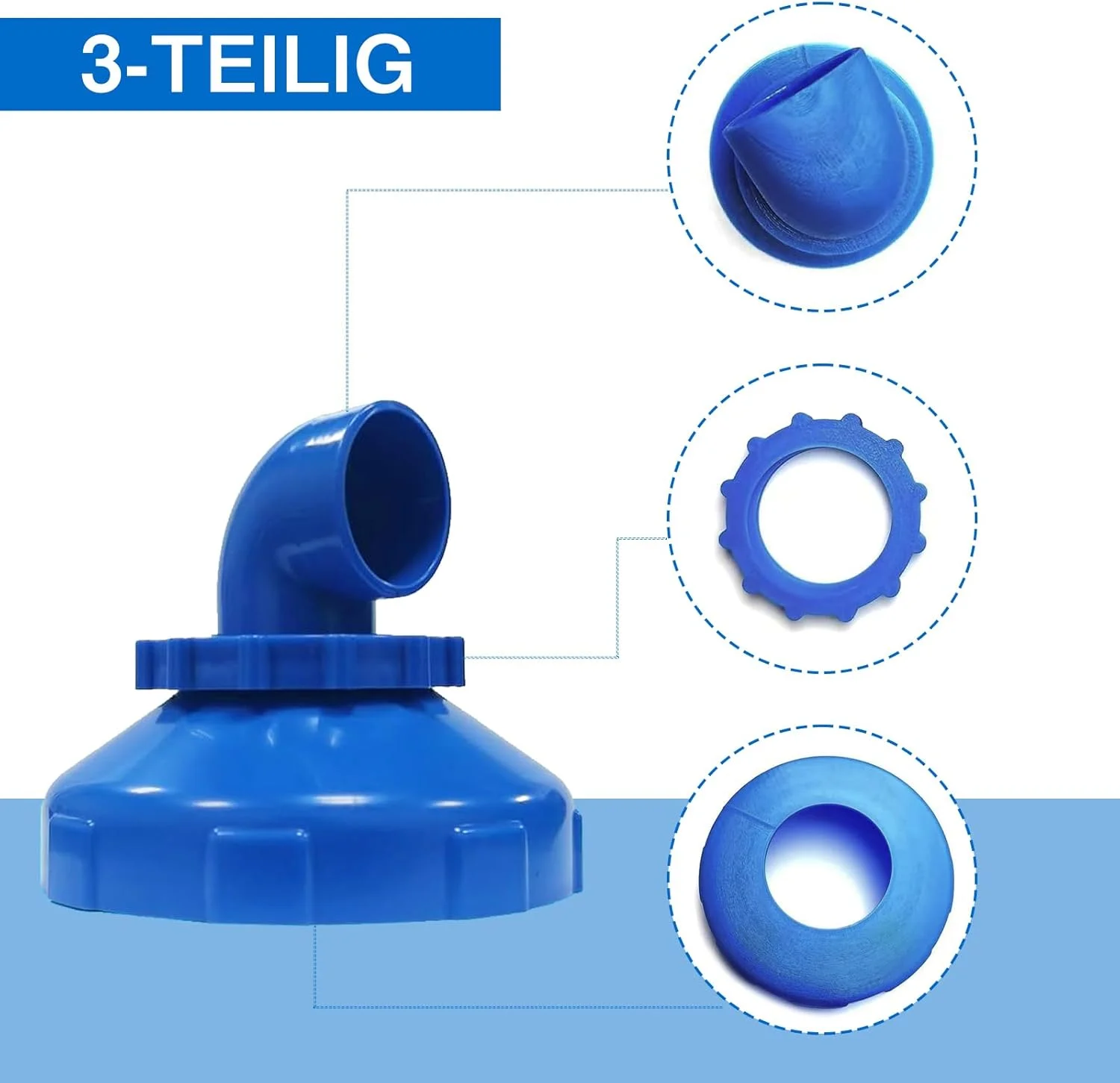 نازل ورودی استخر، سر نازل قابل تنظیم، چرخش 360 درجه 32/38 میلی متر، لوازم جانبی سنگ هوا خروجی نازل استخر، نازل برگشتی با سر چرخان، برای پمپ استخر شنا