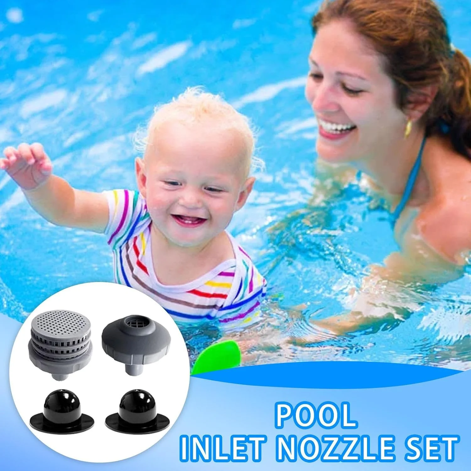 نازل ورودی استخر - کیت دریچه پیستونی استخر - لوازم جانبی و قطعات اسپا برای تهویه و نگهداری در تابستان در فضای باز، حیاط خلوت و پاسیو