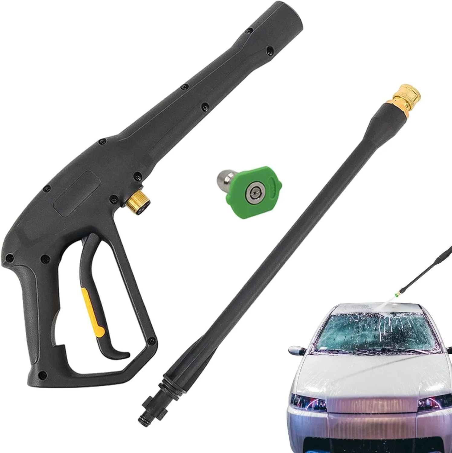 نازل شلنگ فشار قوی - سر اسپری تمیز کننده خودرو - نازل شلنگ فشار قوی با 2030 Psi برای حیاط خلوت، استخر، عرشه، باغ، چمن، آشپزخانه، ساخت و ساز، شستشوی خودرو