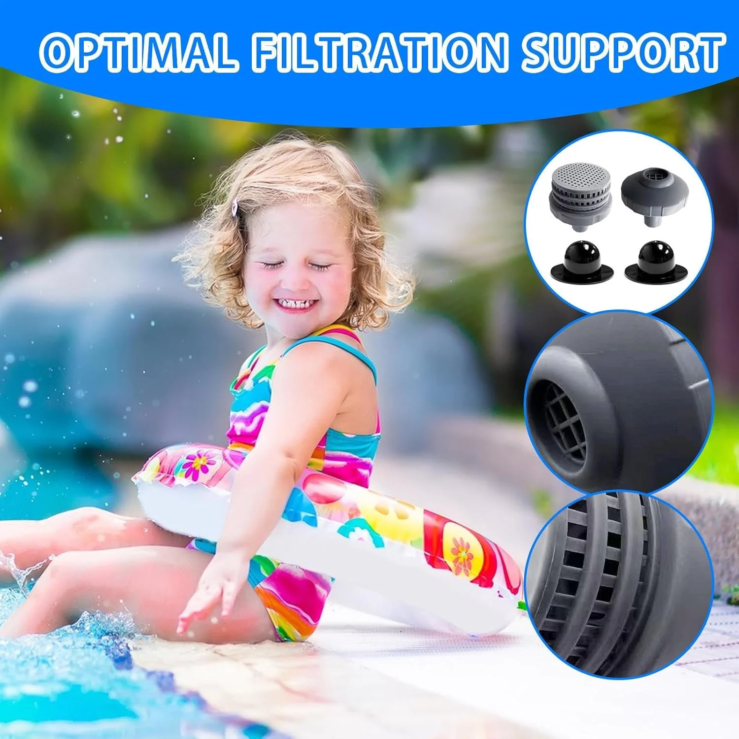 نازل ورودی استخر - اتصال دهنده صافی شیر پیستونی استخر، قطعات و لوازم جانبی اسپا برای تهویه و نگهداری تابستانی در فضای باز حیاط خلوت